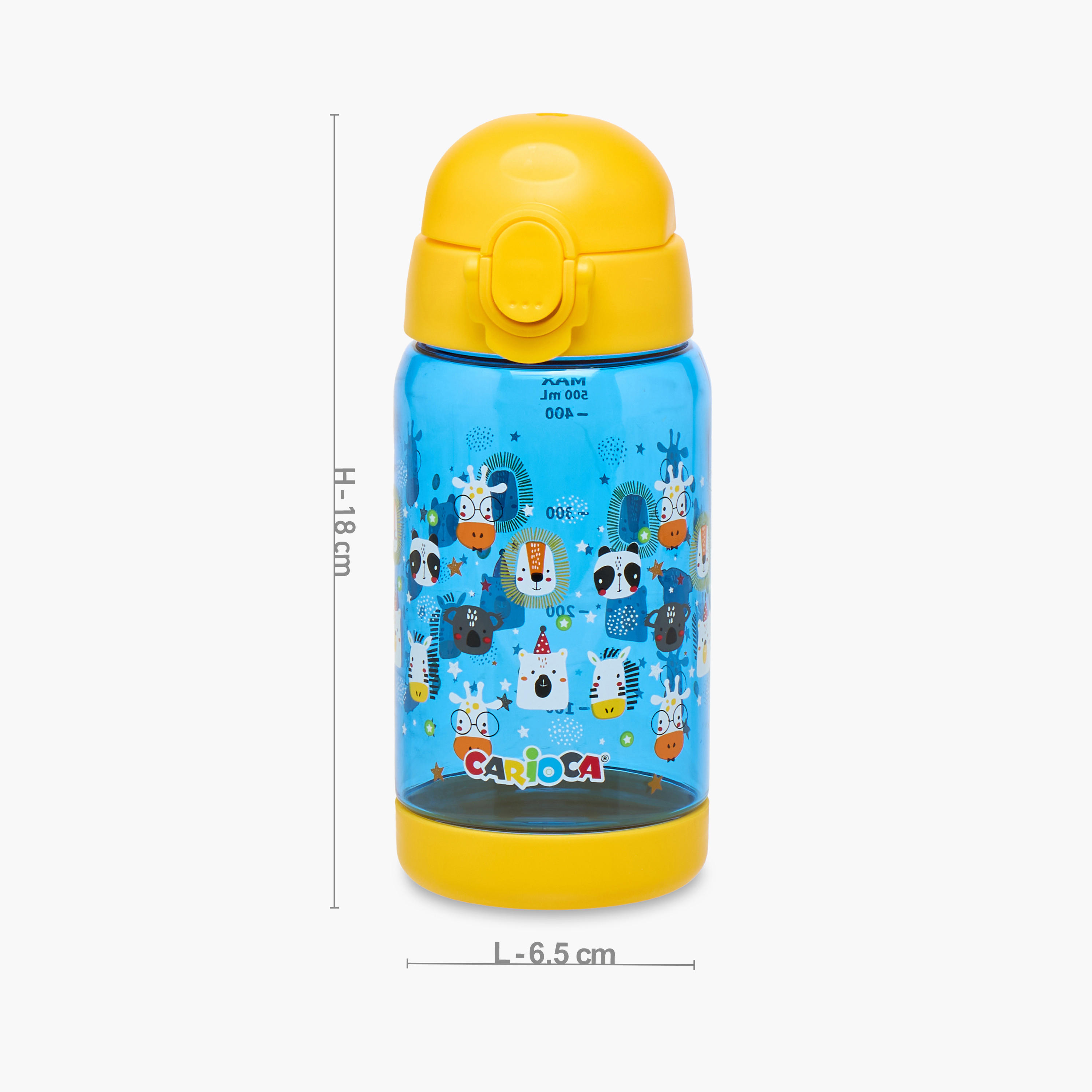 Carioca Animal Print Tritan Water Bottle with Button – 500 ml-school-waterbottles-image-2