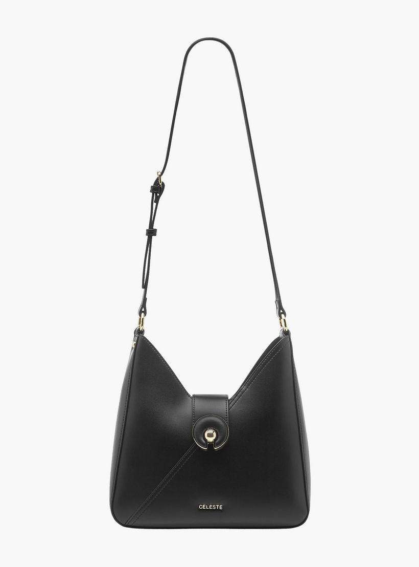 Celeste Solid Hobo Bag with Adjustable Strap and Button Closure-women-bagsandwallets-handbags-image-4