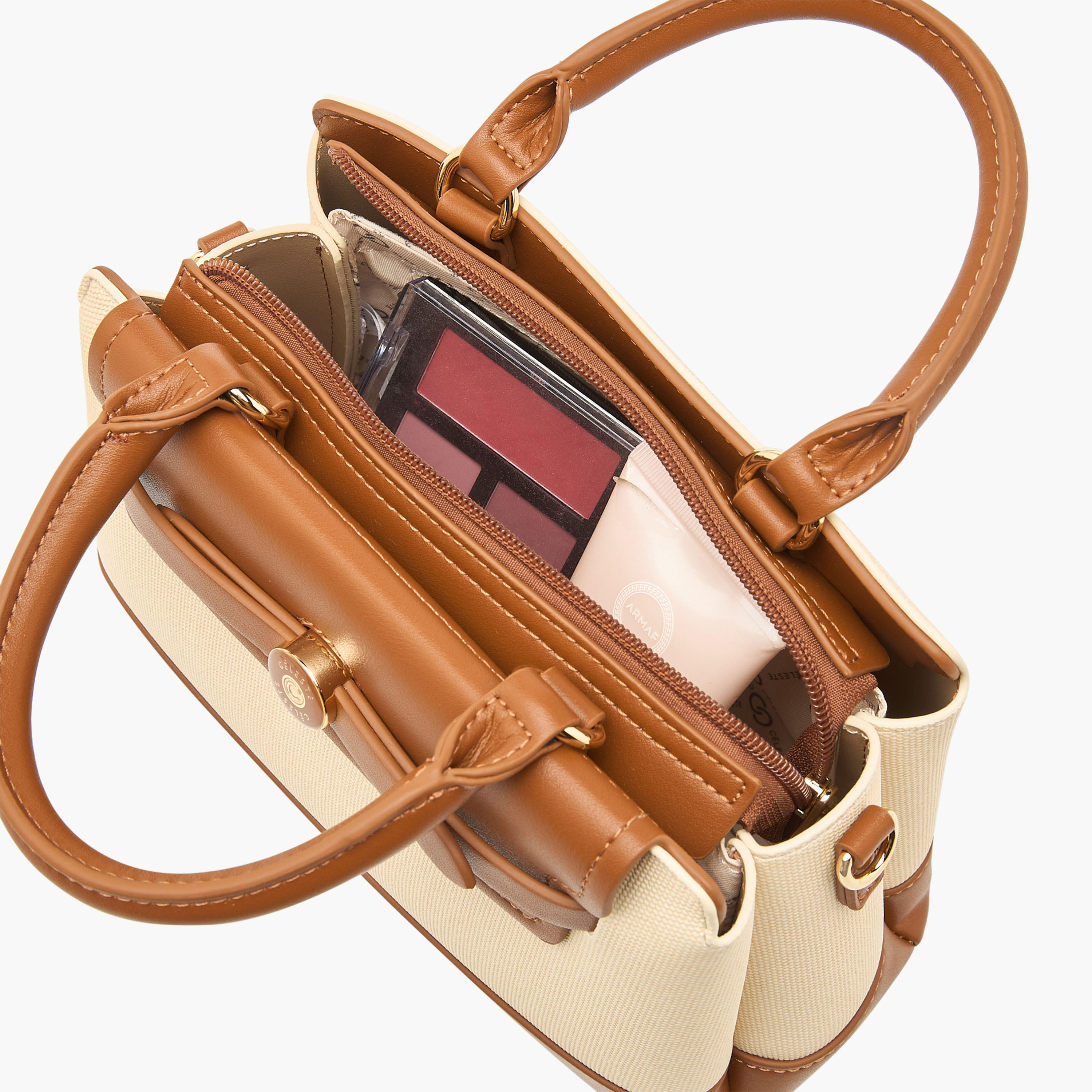Celeste Colourblock Tote Bag with Double Handle and Zip Closure-women-bagsandwallets-handbags-image-11