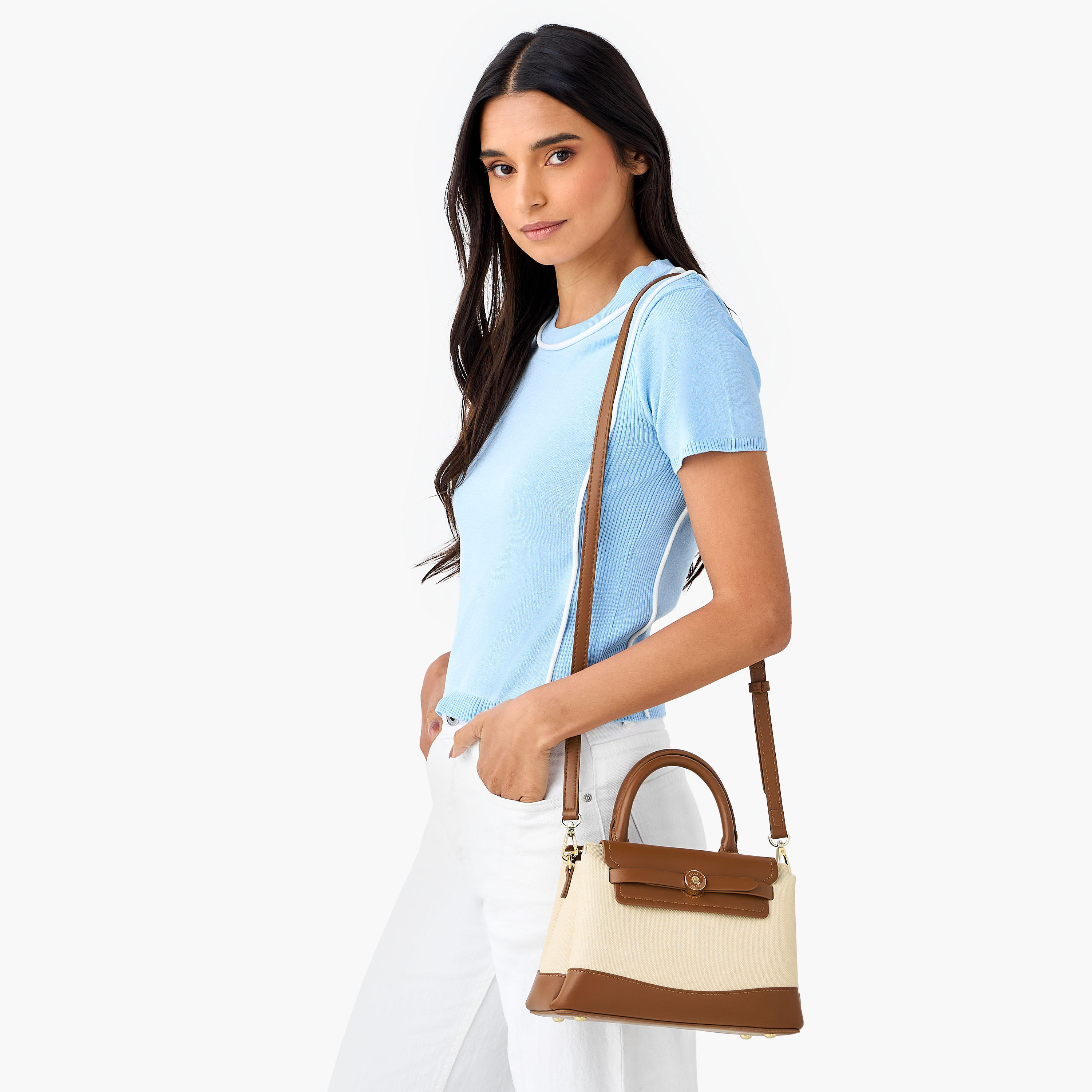 Celeste Colourblock Tote Bag with Double Handle and Zip Closure-women-bagsandwallets-handbags-image-3