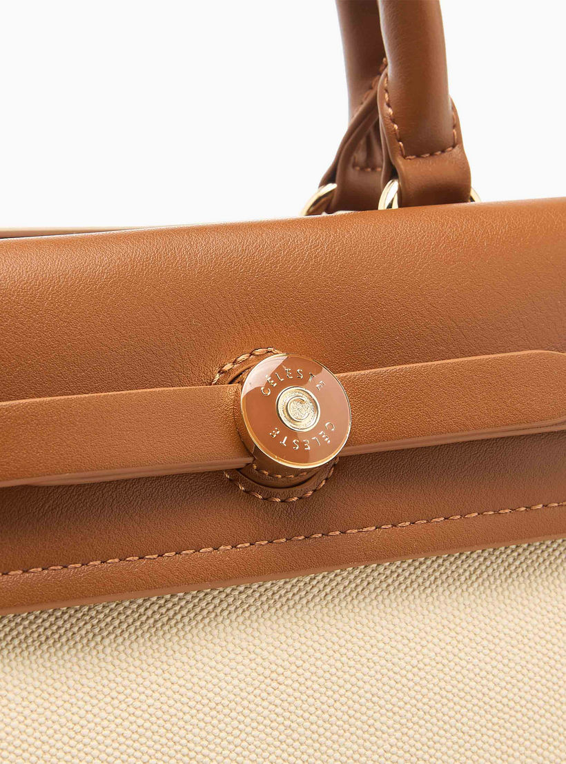 Celeste Colourblock Tote Bag with Double Handle and Zip Closure-women-bagsandwallets-handbags-image-7