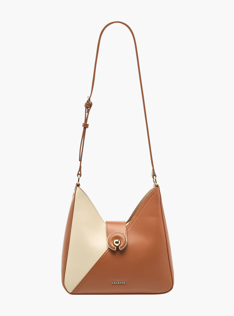 Celeste Colourblock Hobo Bag with Adjustable Strap and Button Closure-women-bagsandwallets-handbags-image-4