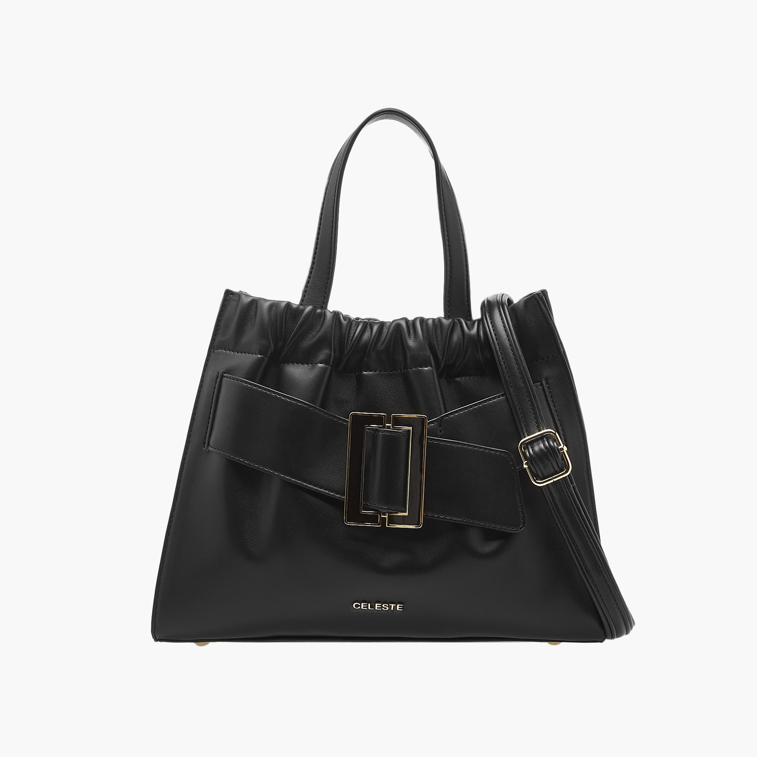 Celeste Buckle Detail Tote Bag with Adjustable Strap and Zip Closure-women-bagsandwallets-handbags-image-1