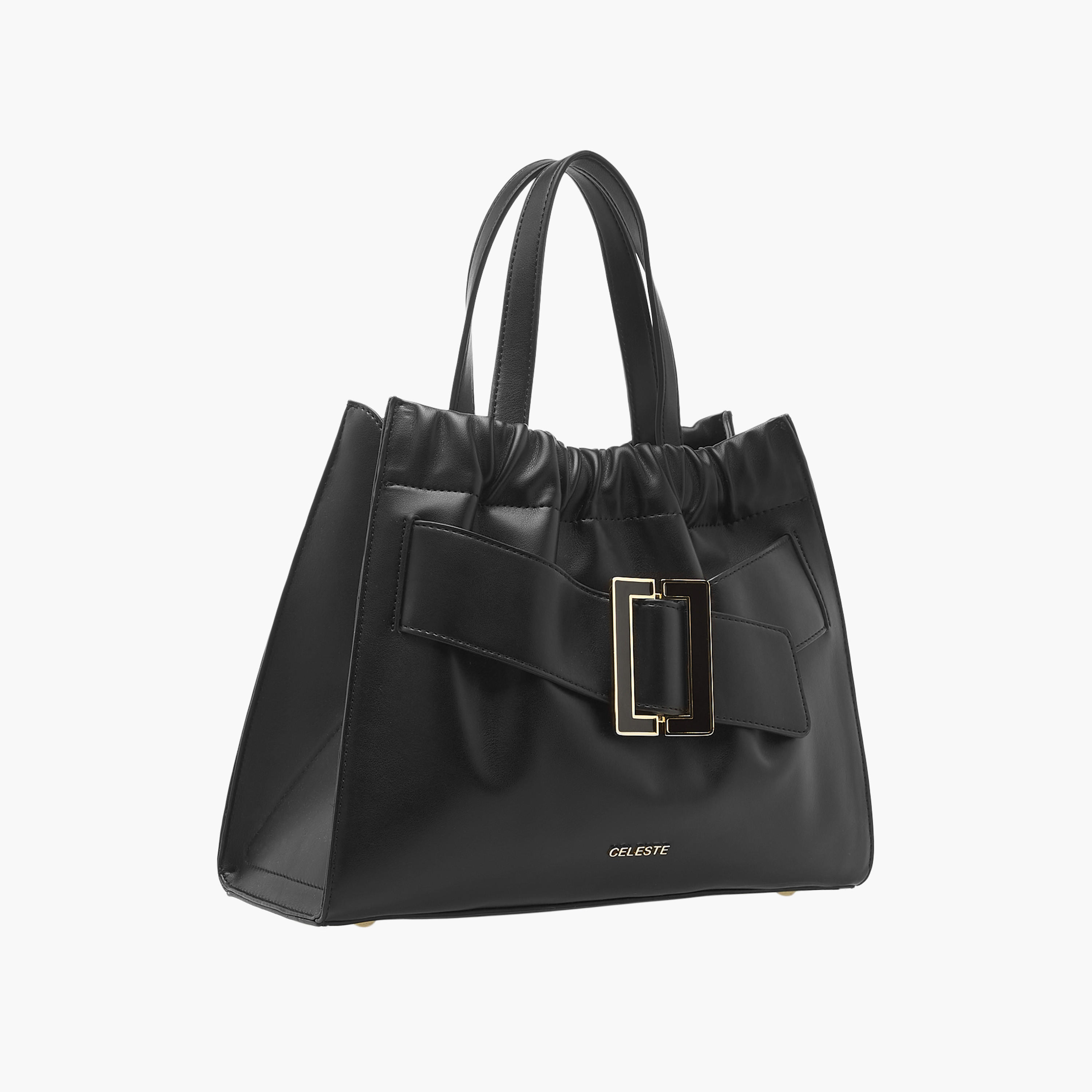 Celeste Buckle Detail Tote Bag with Adjustable Strap and Zip Closure-women-bagsandwallets-handbags-image-4