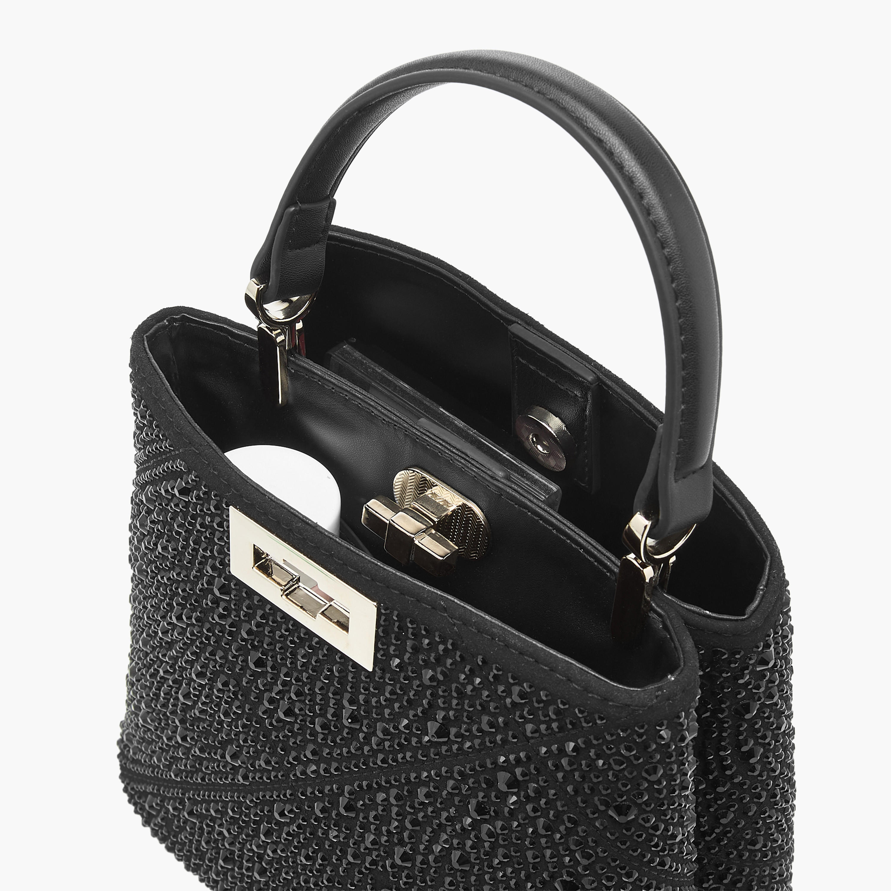 شنطة كتف مزينة بحزام قابل للتعديل وقفل إغلاق من سيليست-women-bagsandwallets-handbags-image-9