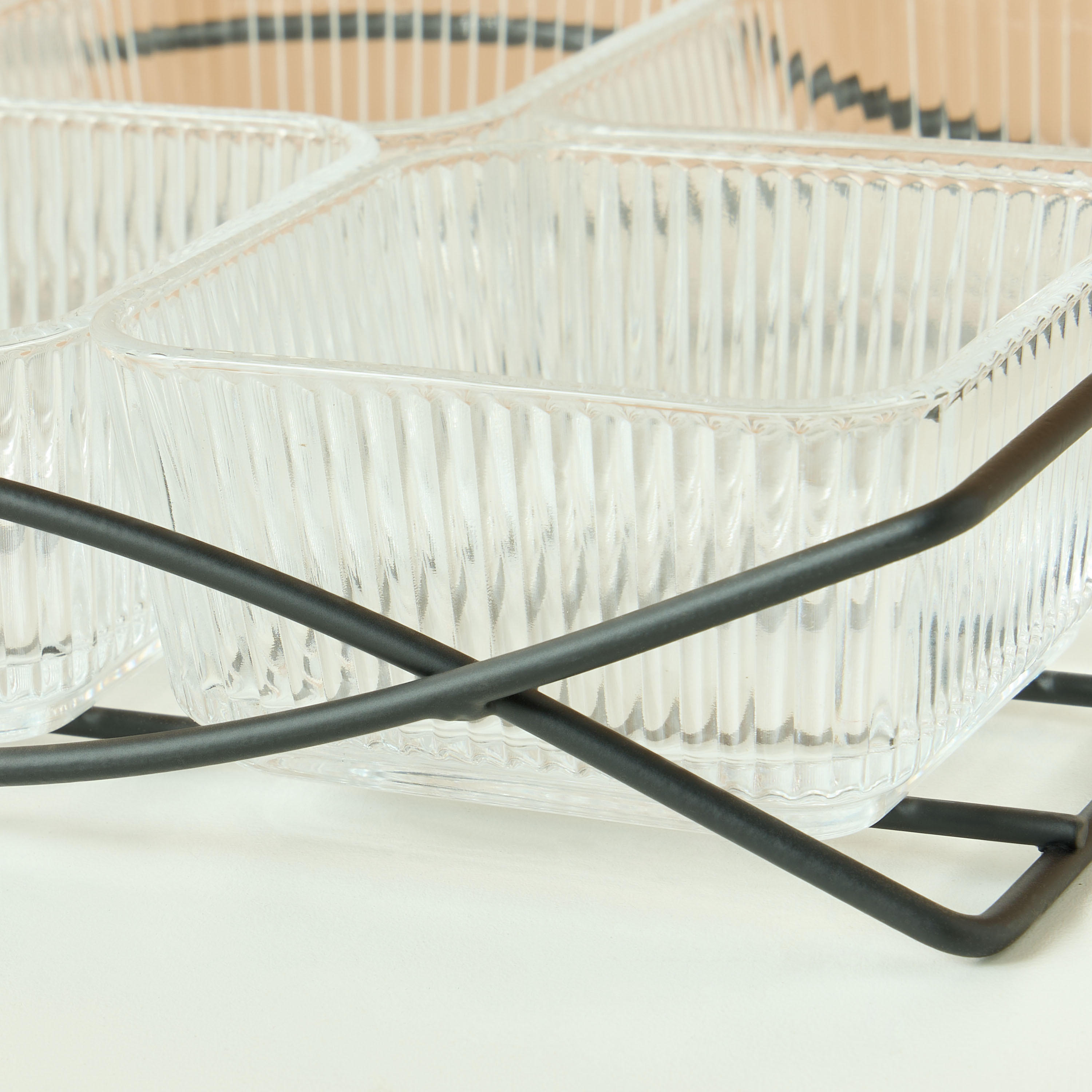 Ribbed 6-Piece Glass Serving Bowl Set with Stand-household-dining-serveware-chipsanddip-image-5