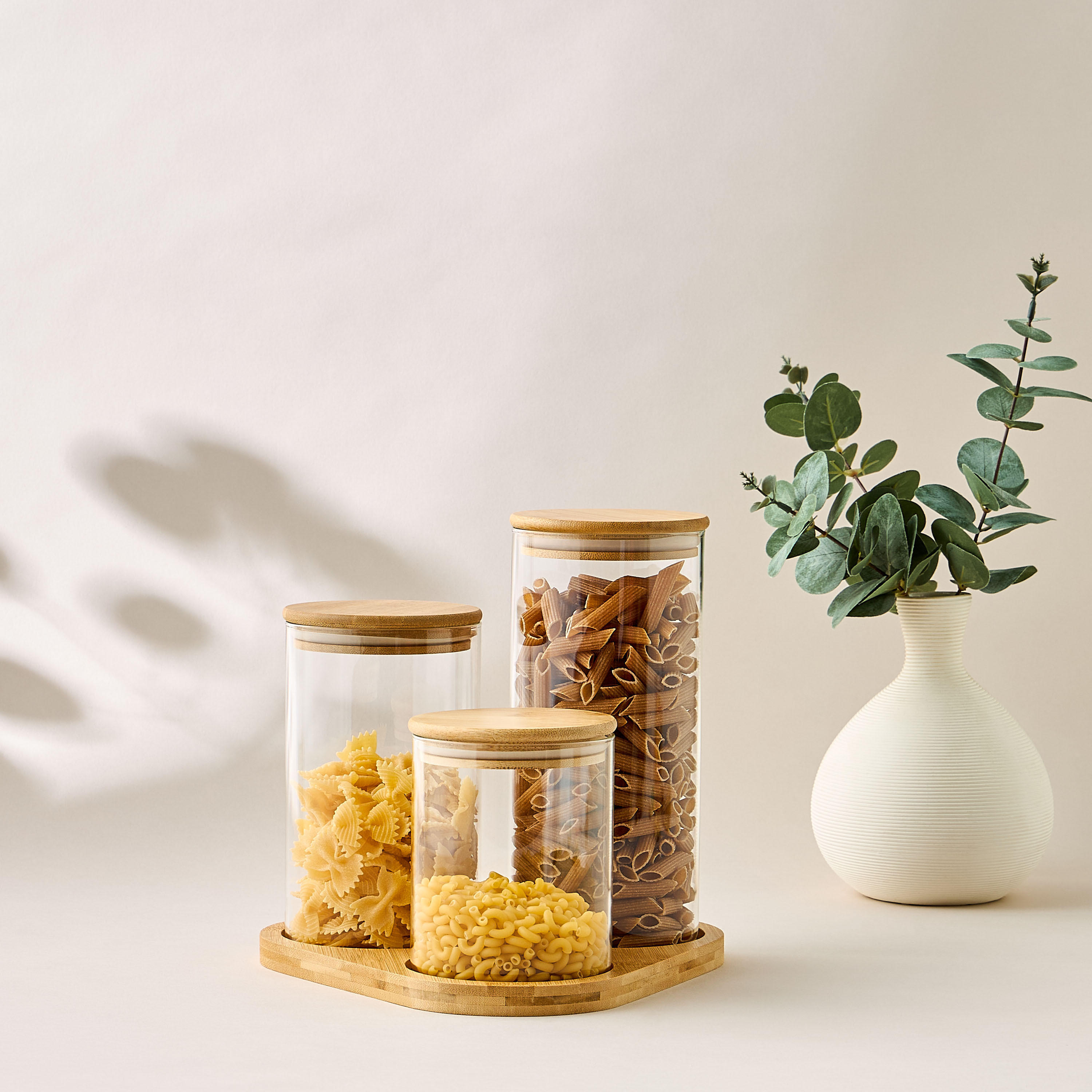 Assorted 3-Piece Borosilicate Glass Jar and Tray Set-household-kitchen-foodstorage-containers-image-1