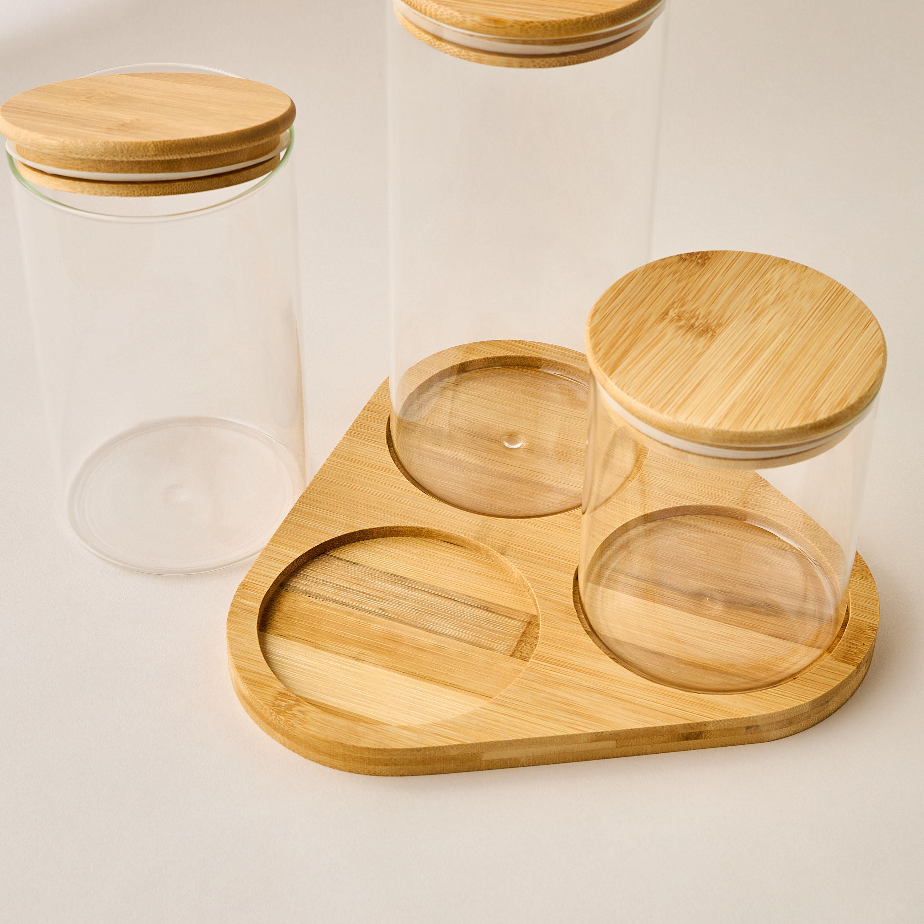 Assorted 3-Piece Borosilicate Glass Jar and Tray Set-household-kitchen-foodstorage-containers-image-7