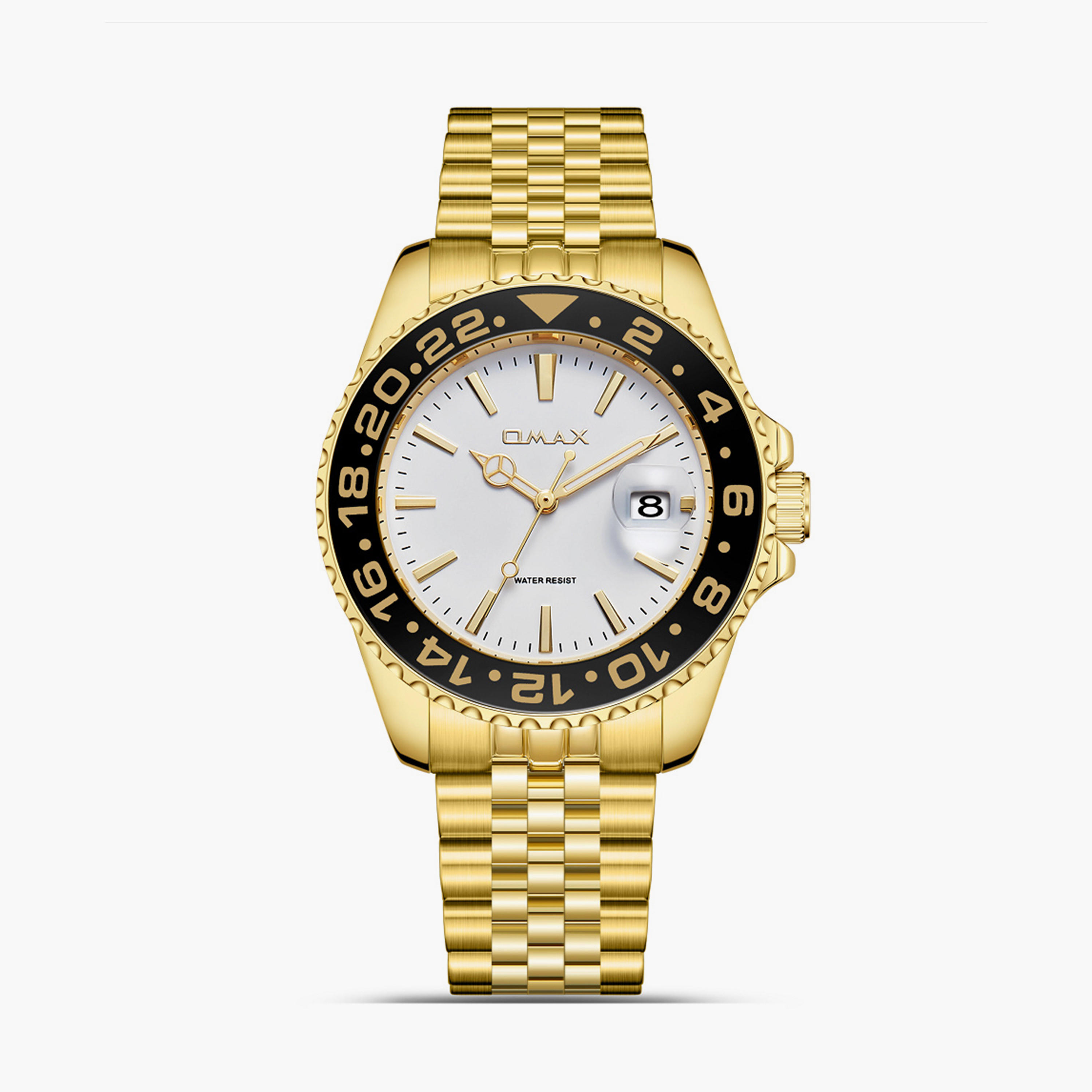 Omax Men's 40MM Gold Analog Metal Strap Watch | SQ-AD001G31I-men-watchesandjewellery-watches-image-1