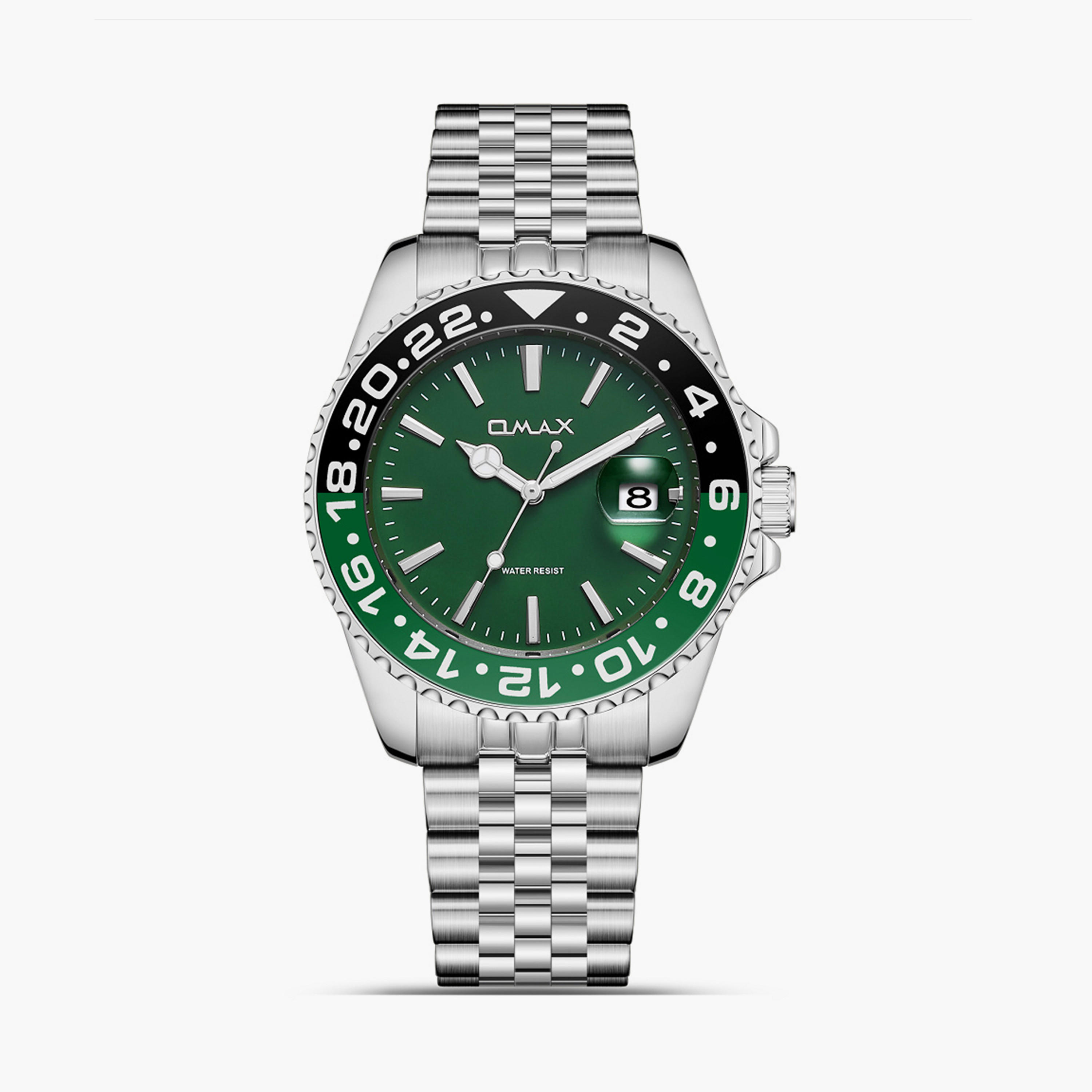 أوماكس- ساعة تناظرية   للرجال  سوار معدني  لون فضي   40مم | SQ-AD001PD3I-men-watchesandjewellery-watches-image-1