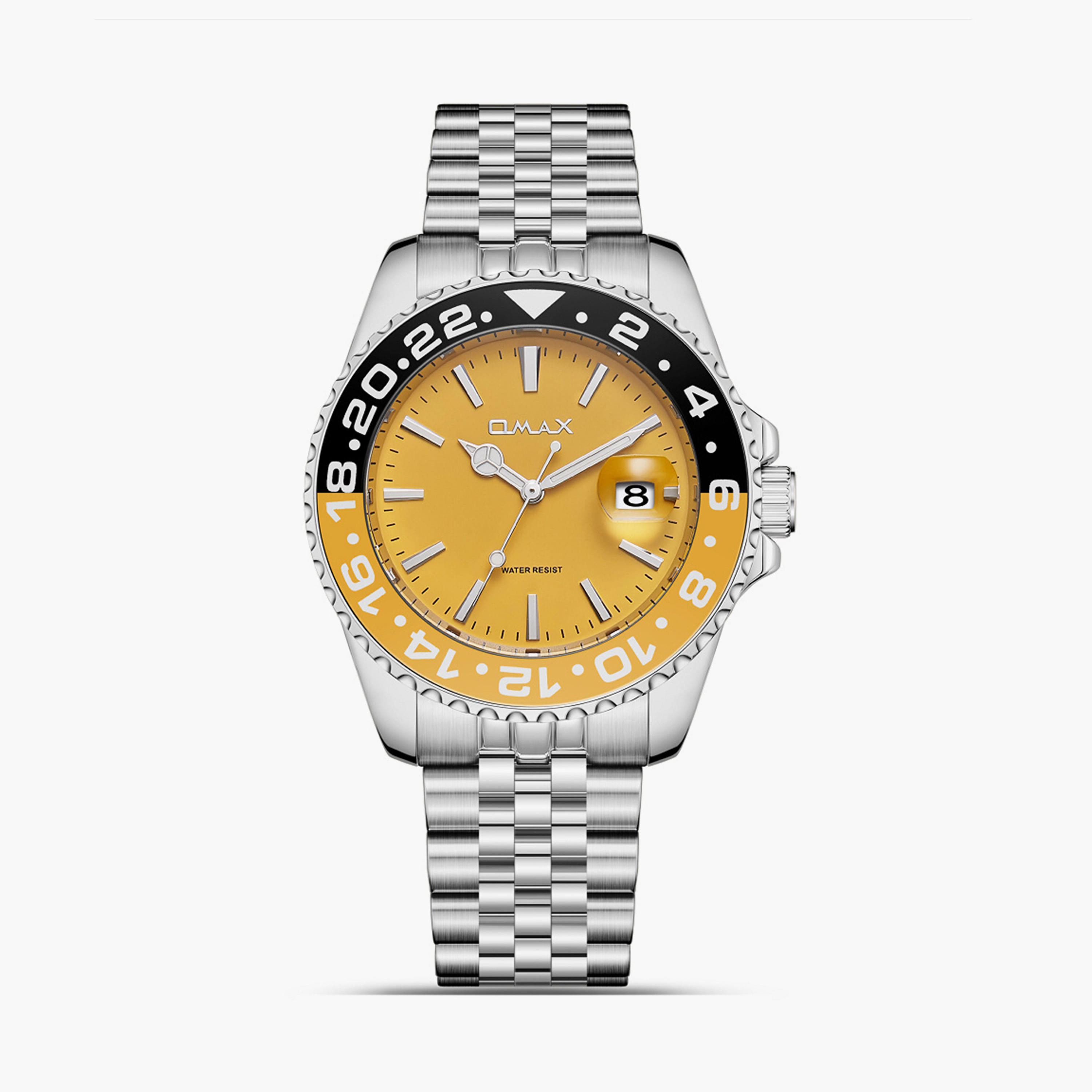 Omax Men's 40MM Silver Analog Metal Strap Watch | SQ-AD001PY3I-men-watchesandjewellery-watches-image-1