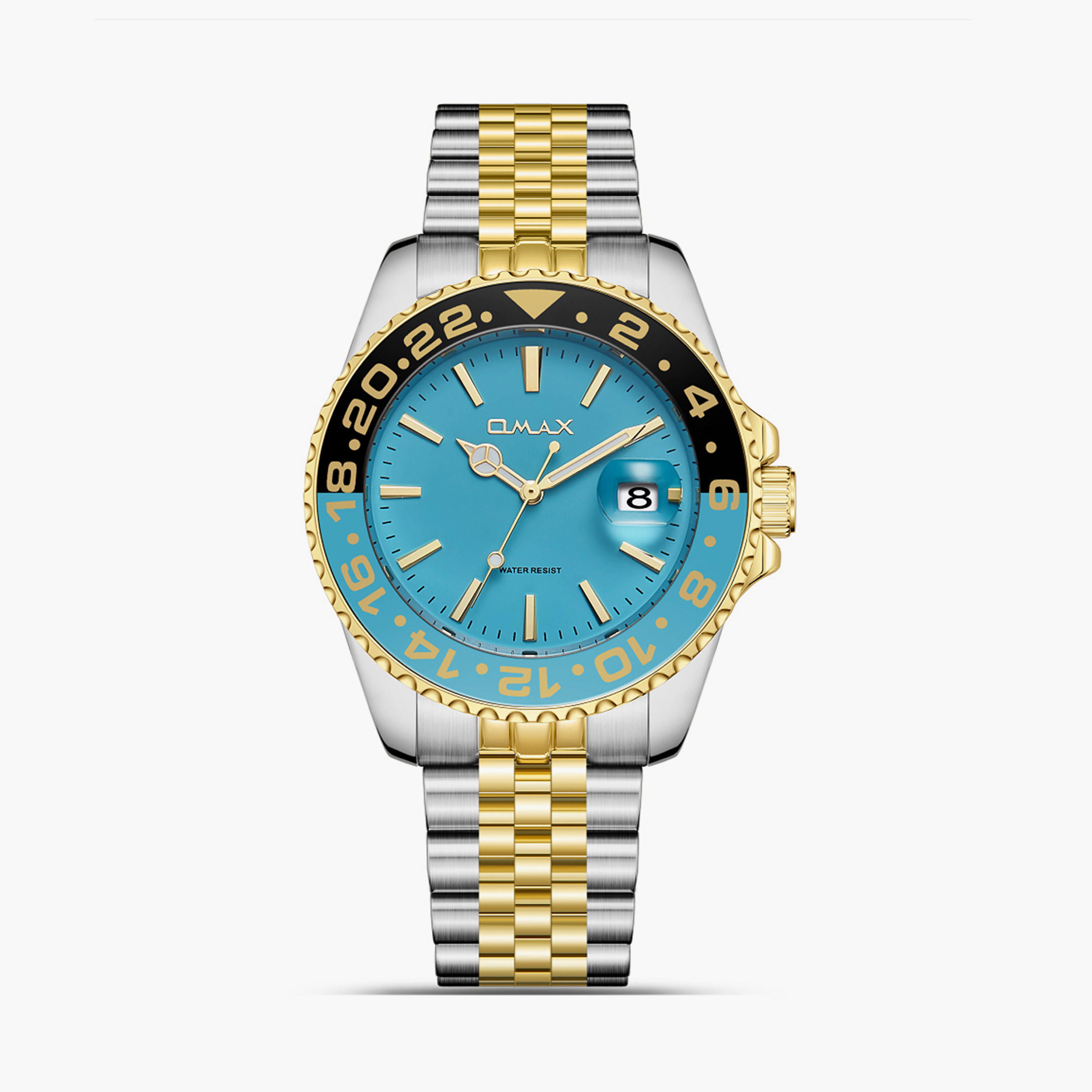 أوماكس- ساعة تناظرية   للرجال  سوار معدني  لون مزدوج   40مم | SQ-AD001TQII-men-watchesandjewellery-watches-image-1
