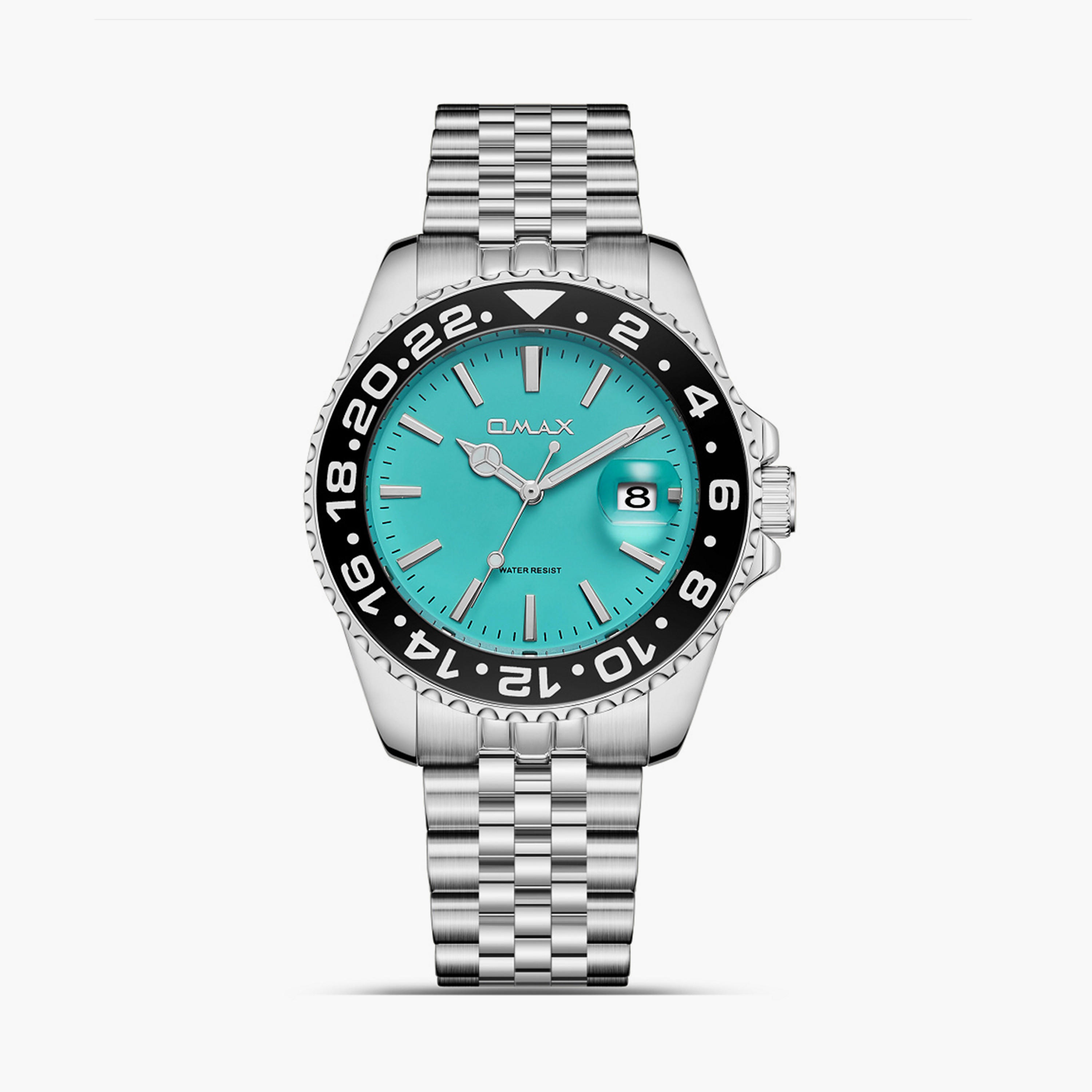 Omax Men's 40MM Silver Analog Metal Strap Watch | SQ-AD001PT3I-men-watchesandjewellery-watches-image-1
