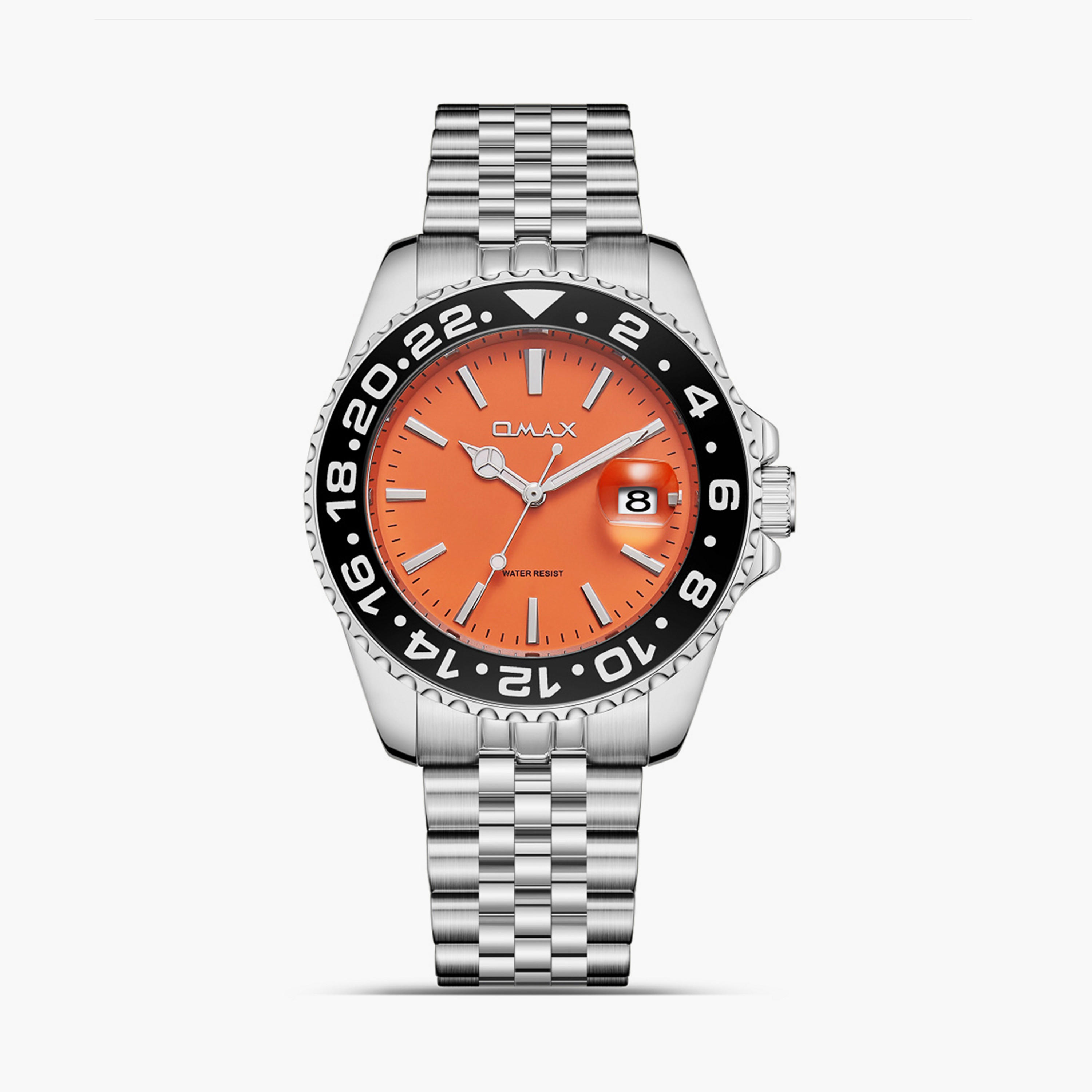Omax Men's 40MM Silver Analog Metal Strap Watch | SQ-AD001PO3I-men-watchesandjewellery-watches-image-1