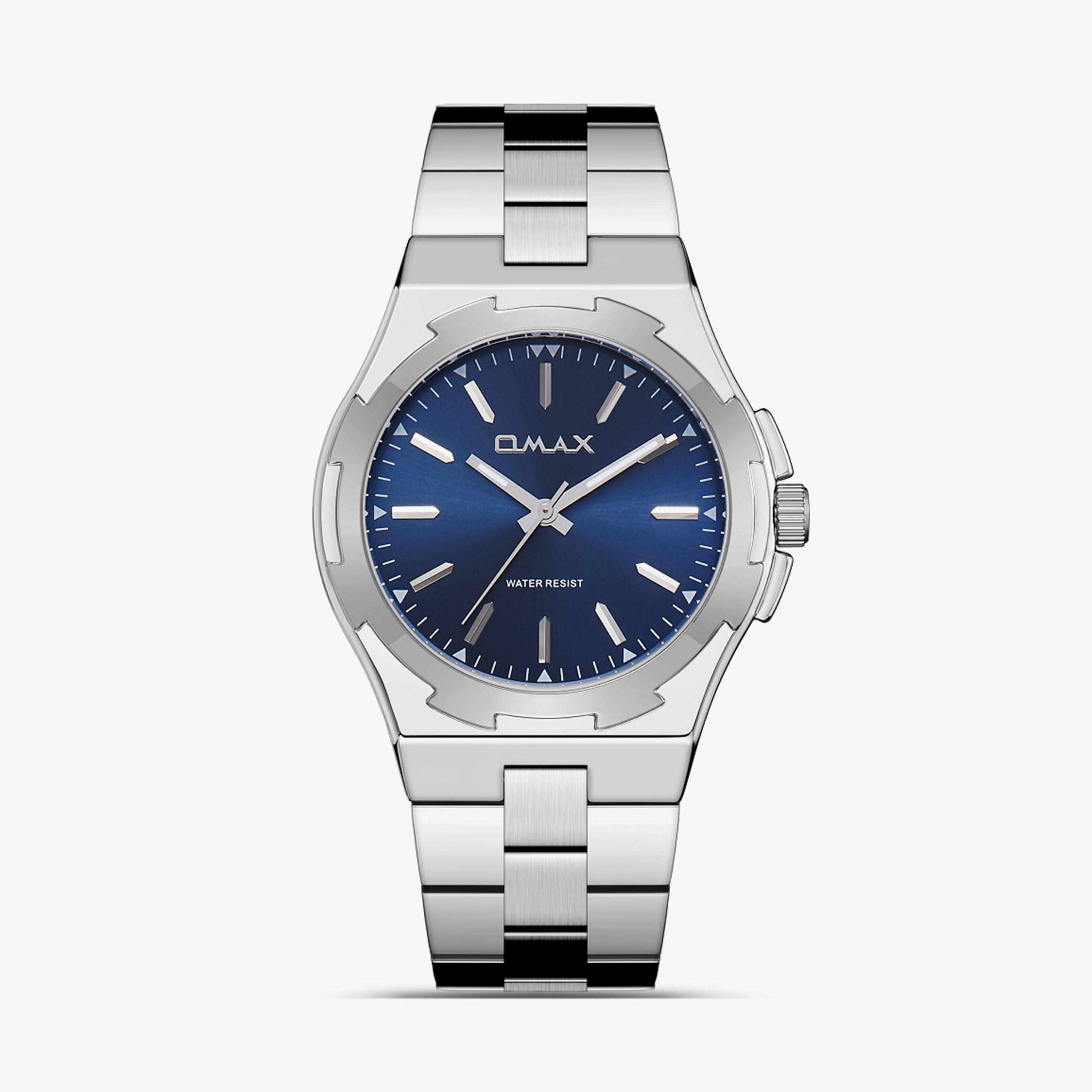 Omax Men's 40MM Silver Analog Metal Strap Watch | SQ-AS001PJ3I-men-watchesandjewellery-watches-image-1