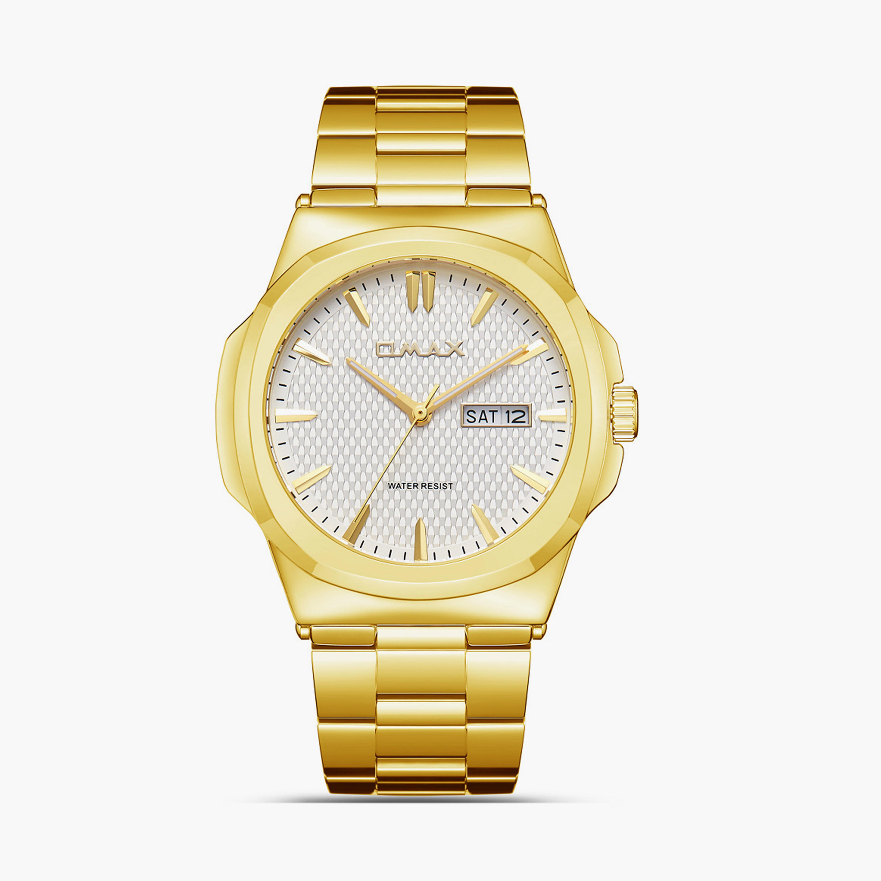 أوماكس- ساعة تناظرية   للرجال  سوار معدني  لون ذهبي   44مم | SQ-AT001G31I-men-watchesandjewellery-watches-image-1