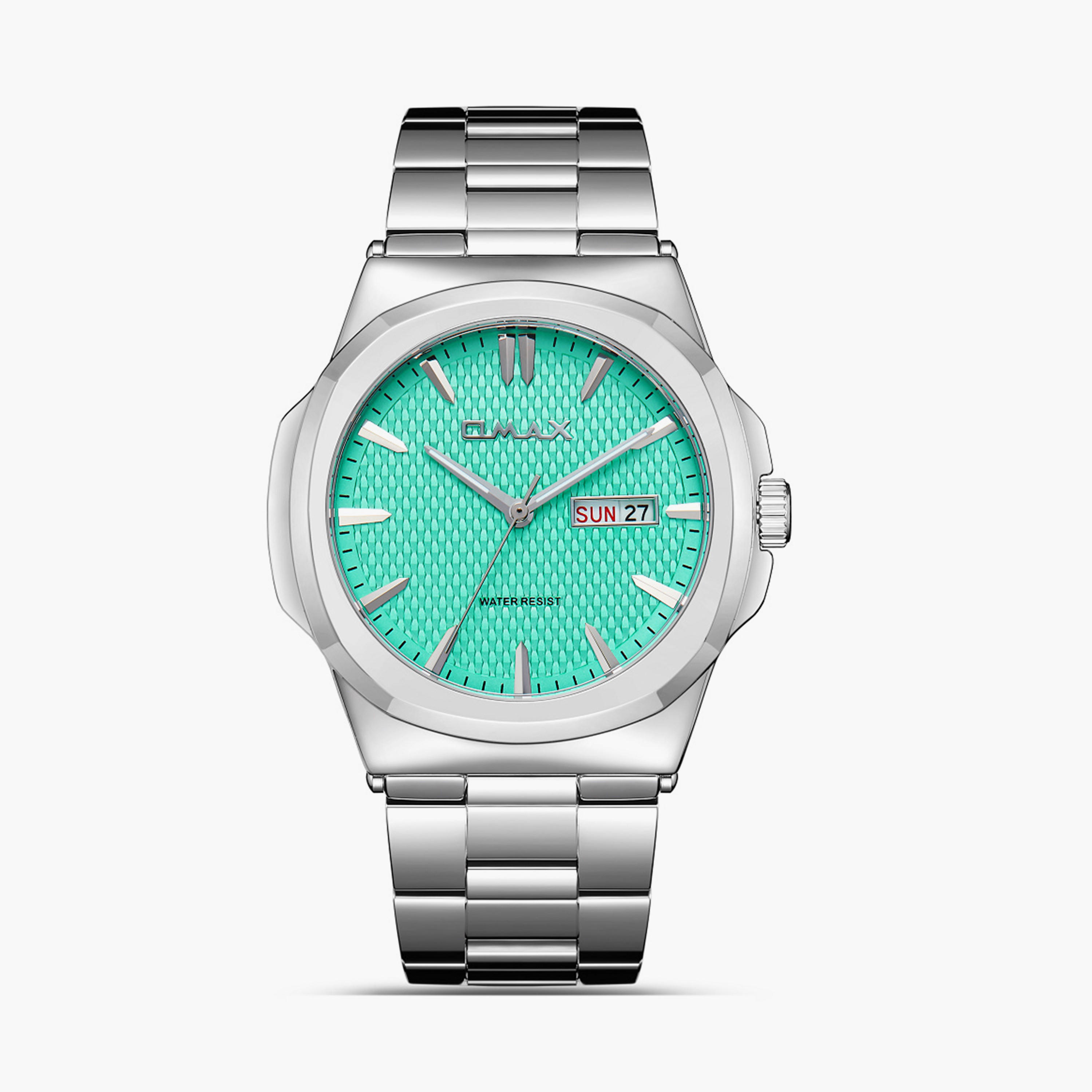 Omax Men's 44MM Silver Analog Metal Strap Watch | SQ-AT001PO3I-men-watchesandjewellery-watches-image-1