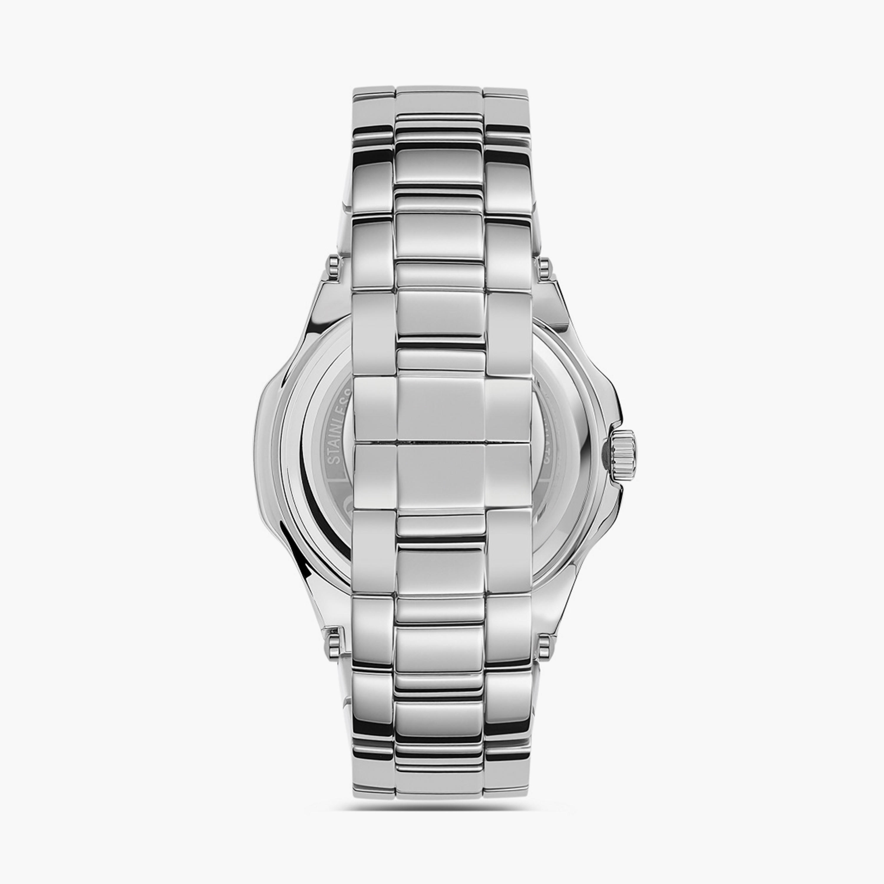 Omax Men's 44MM Silver Analog Metal Strap Watch | SQ-AT001PO3I-men-watchesandjewellery-watches-image-7