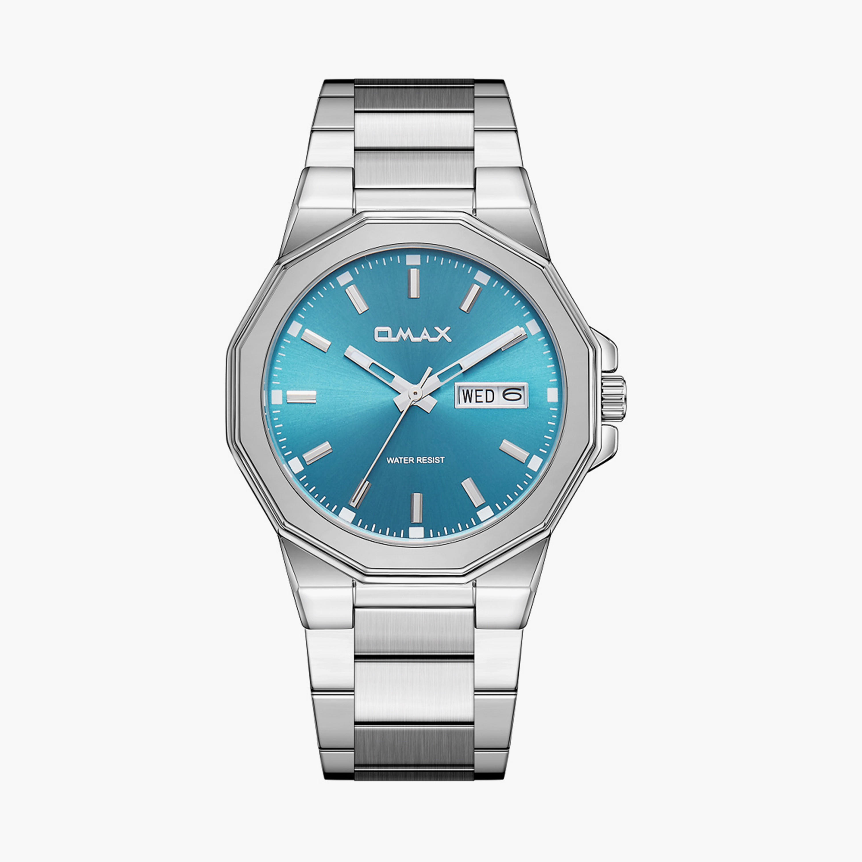 Omax Men's 40MM Silver Analog Metal Strap Watch | SQ-AT003P63I-men-watchesandjewellery-watches-image-1