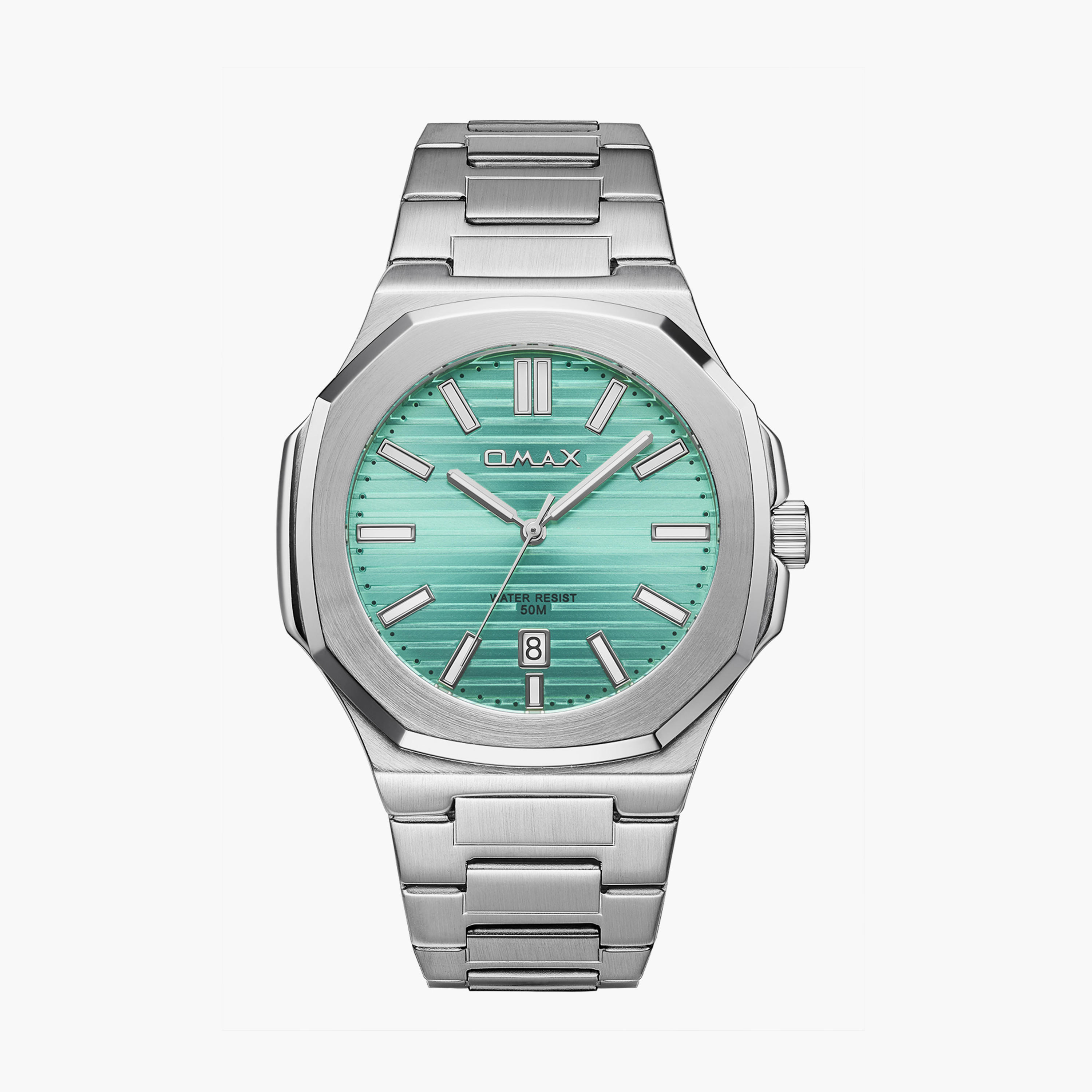 Omax Men's 42MM Silver Analog Metal Strap Watch | 00BFD003V004-men-watchesandjewellery-watches-image-1
