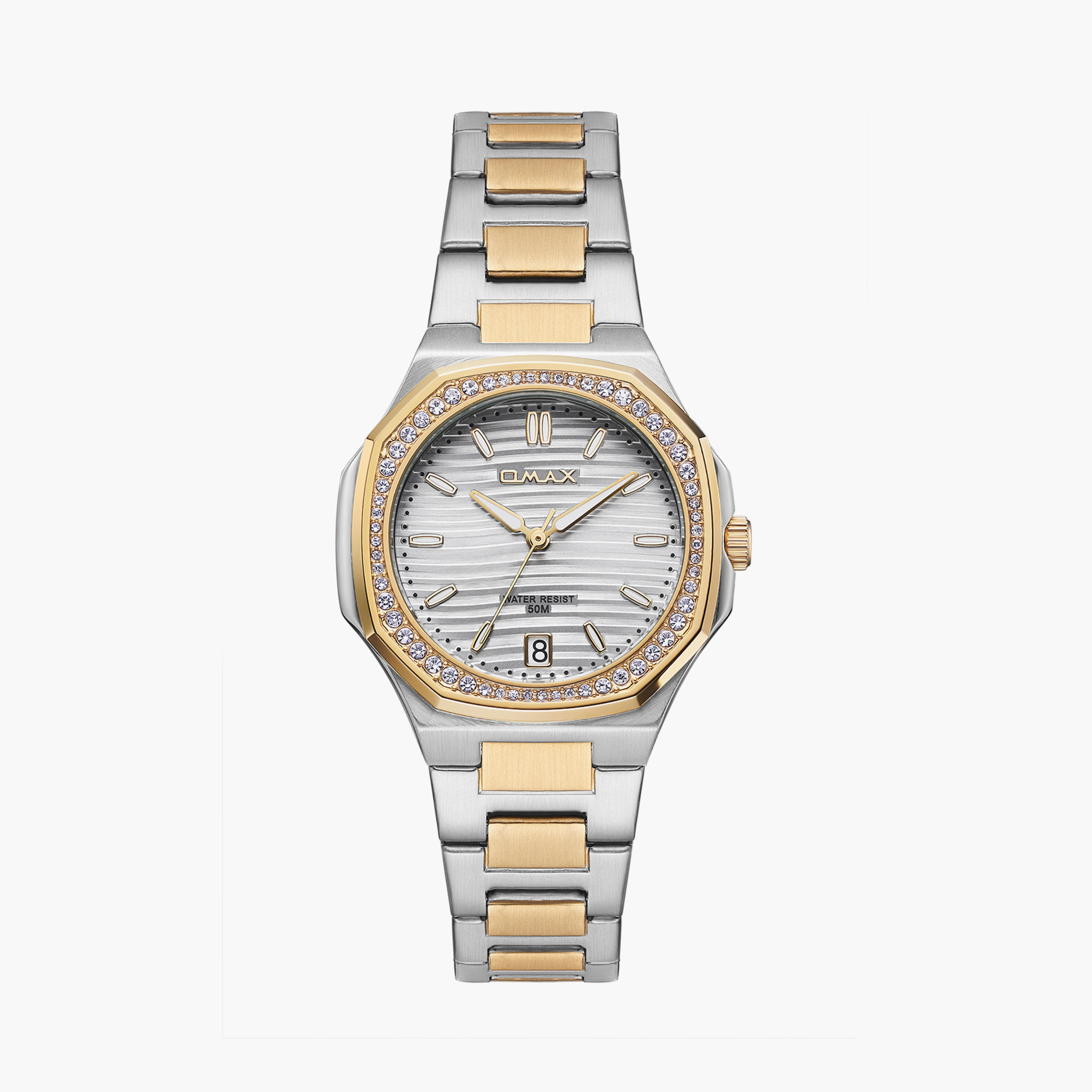 Omax Women's 42MM Dual Tone Analog Metal Strap Watch | 00BFD006A008-women-watchesandjewellery-watches-image-1