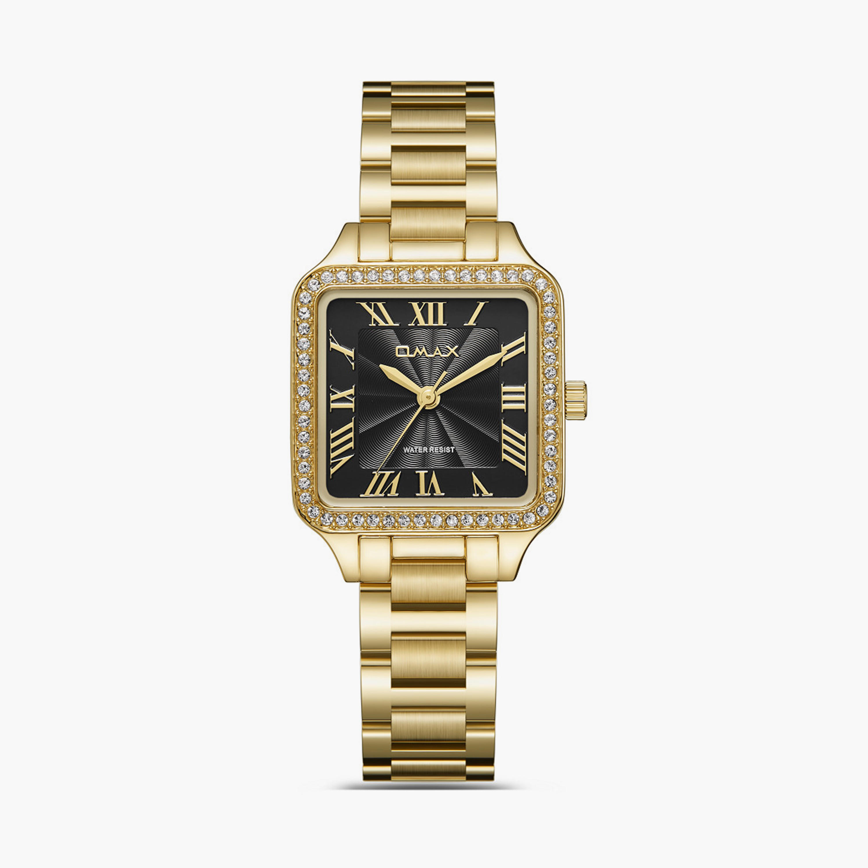 Omax Women's 28MM Gold Analog Metal Strap Watch | SQ-BS002G21R-women-watchesandjewellery-watches-image-1