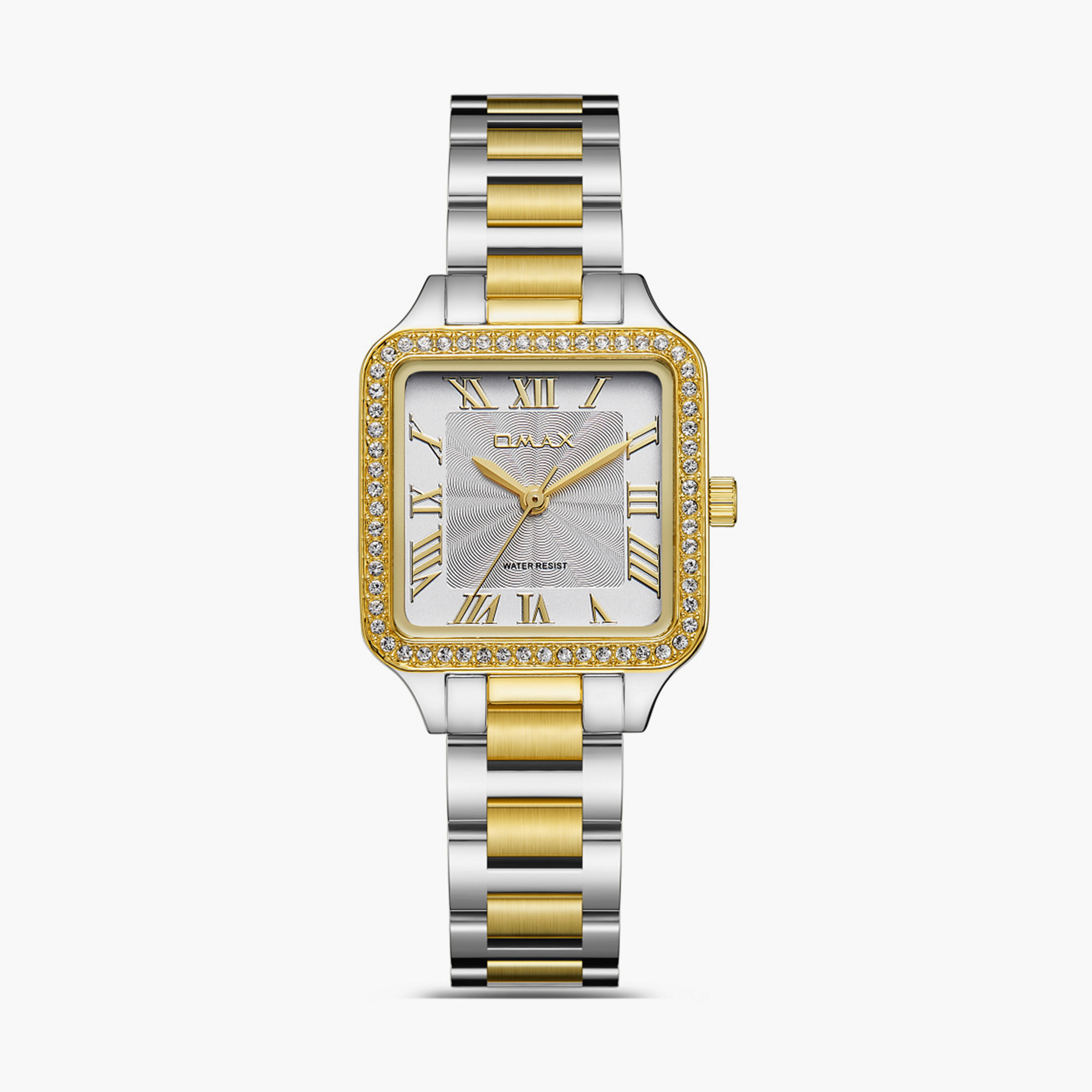 أوماكس- ساعة تناظرية للنساء سوار معدني لون مزدوج 28مم | SQ-BS002T3IR-women-watchesandjewellery-watches-image-1
