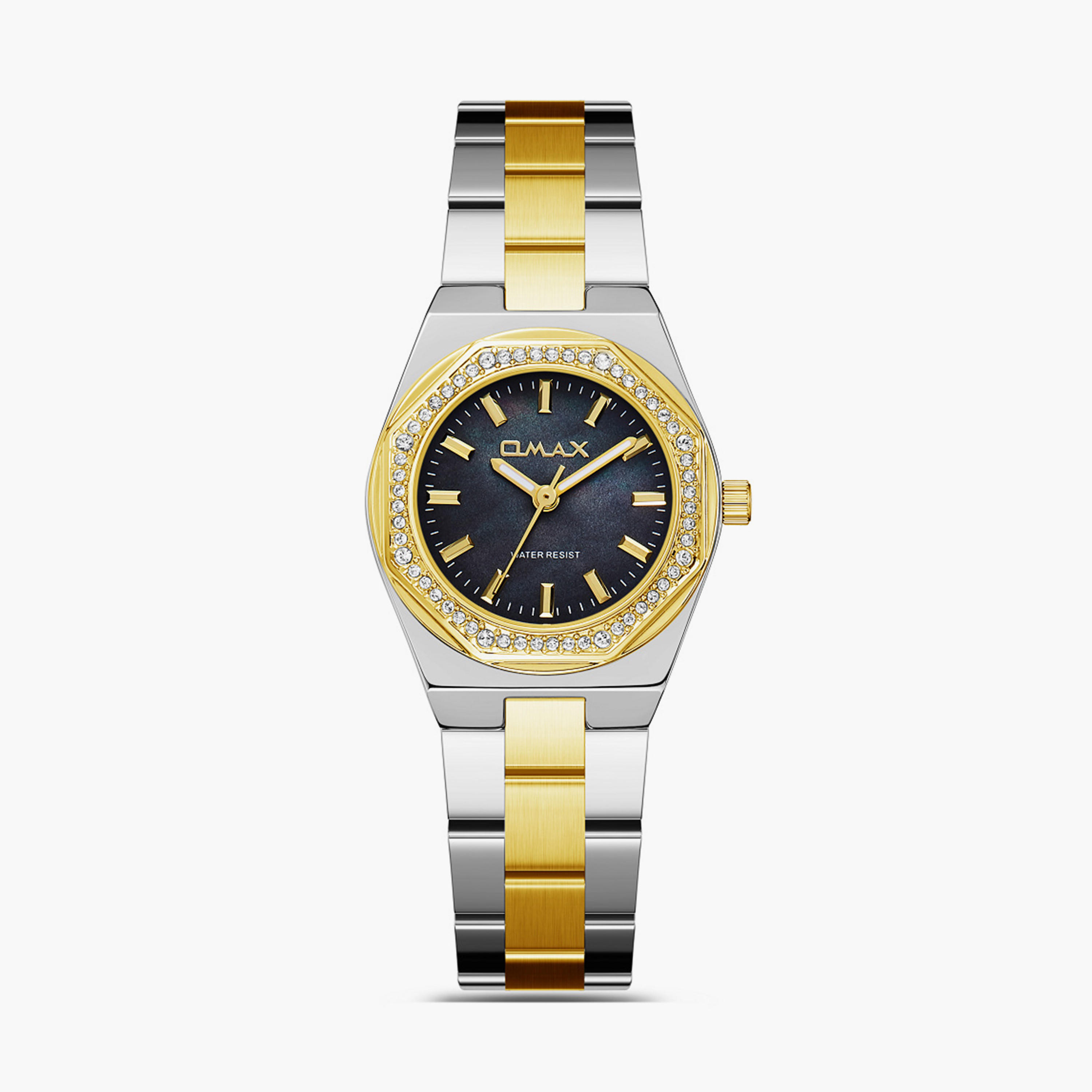 أوماكس- ساعة تناظرية   للنساء  سوار معدني  لون مزدوج   28مم | SQ-BS008T2II-women-watchesandjewellery-watches-image-1