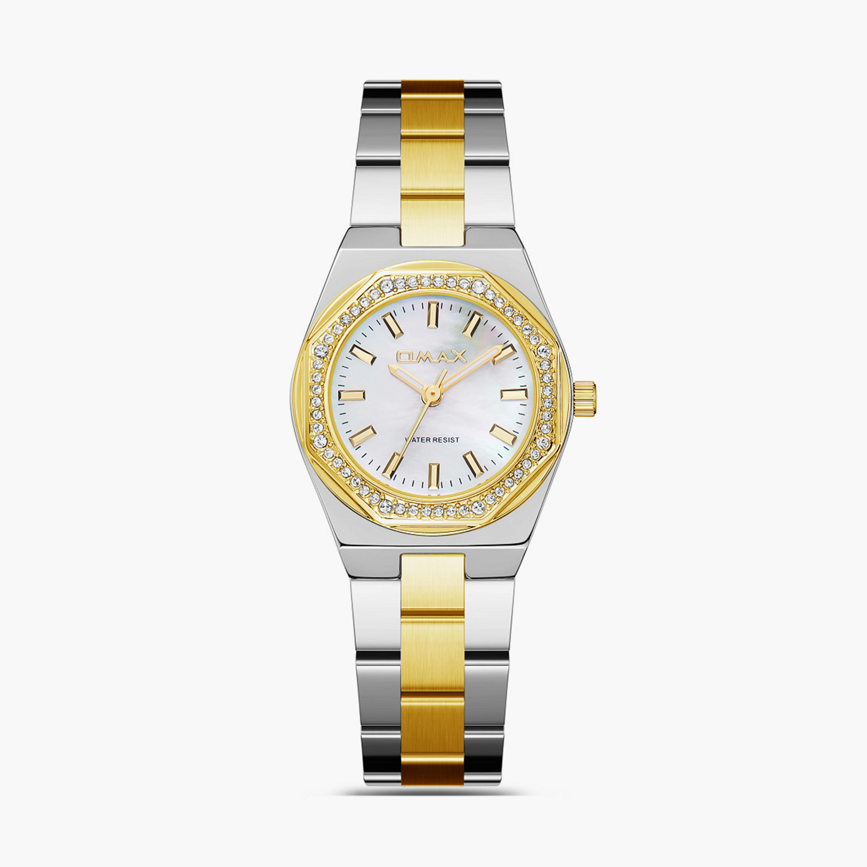 Omax Women's 28MM Dual Tone Analog Metal Strap Watch | SQ-BS008T2II-women-watchesandjewellery-watches-image-1