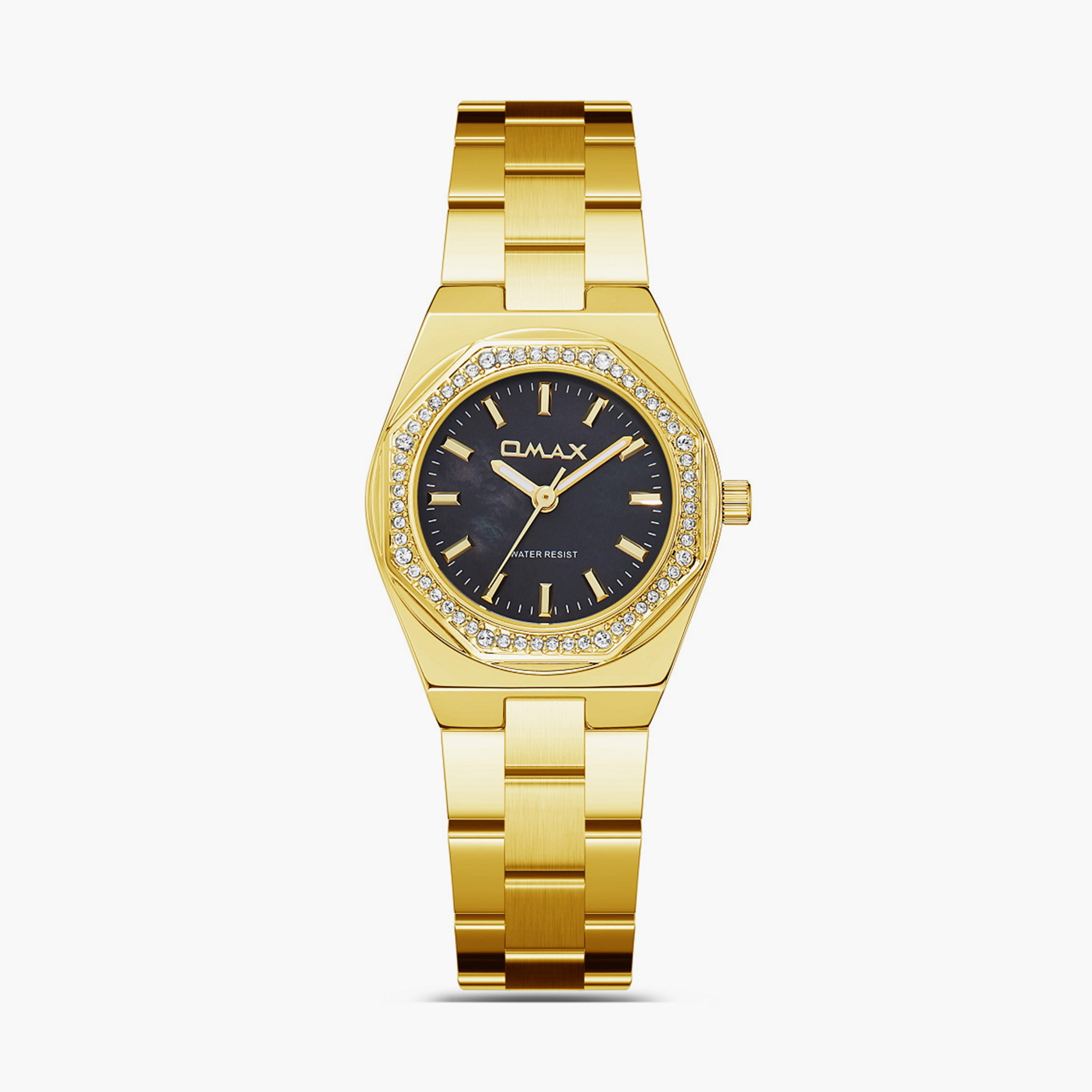 أوماكس- ساعة تناظرية   للنساء  سوار معدني  لون ذهبي   28مم | SQ-BS008G21I-women-watchesandjewellery-watches-image-1