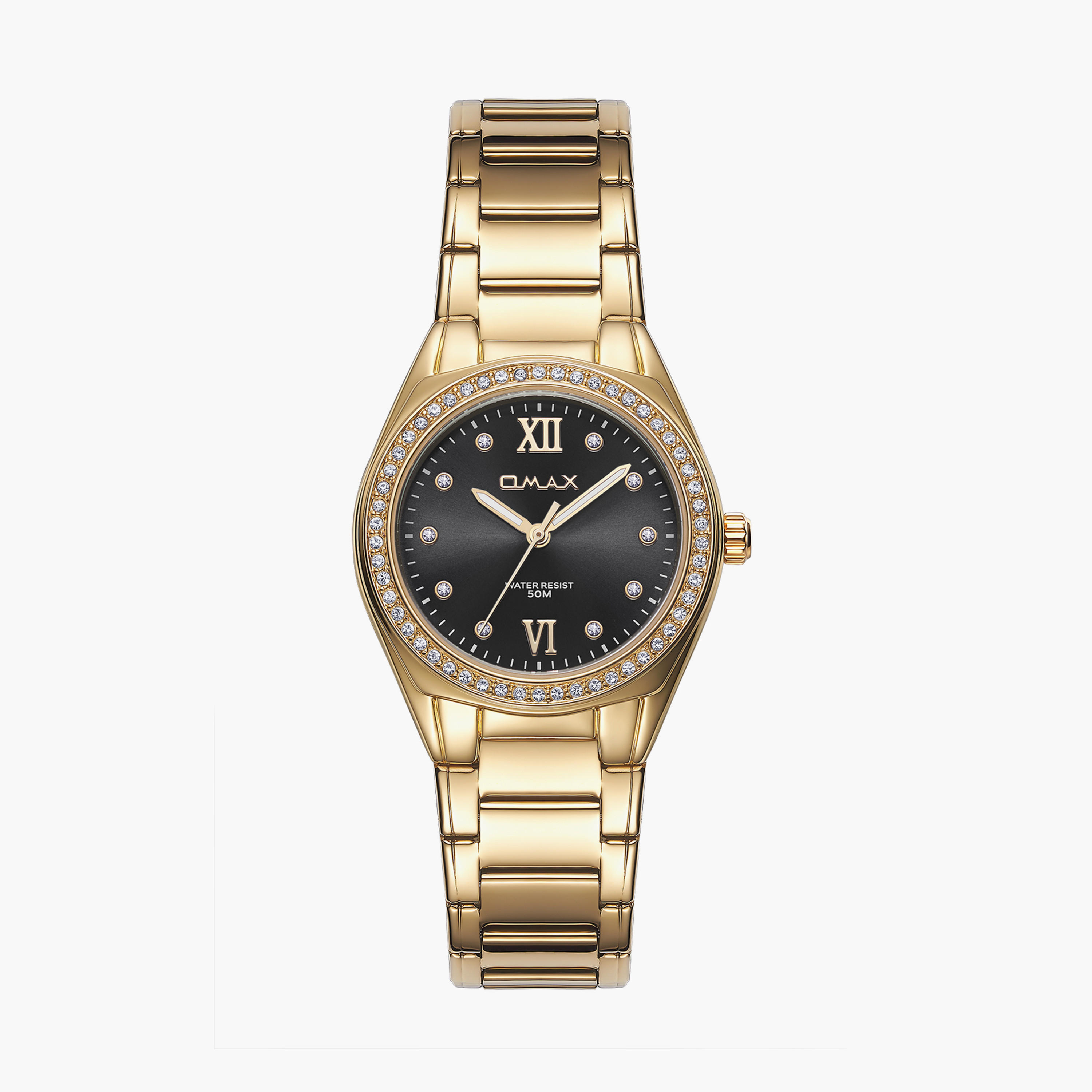 أوماكس- ساعة تناظرية   للنساء  سوار معدني  لون ذهبي   36مم | 00JAS016Q002-women-watchesandjewellery-watches-image-1