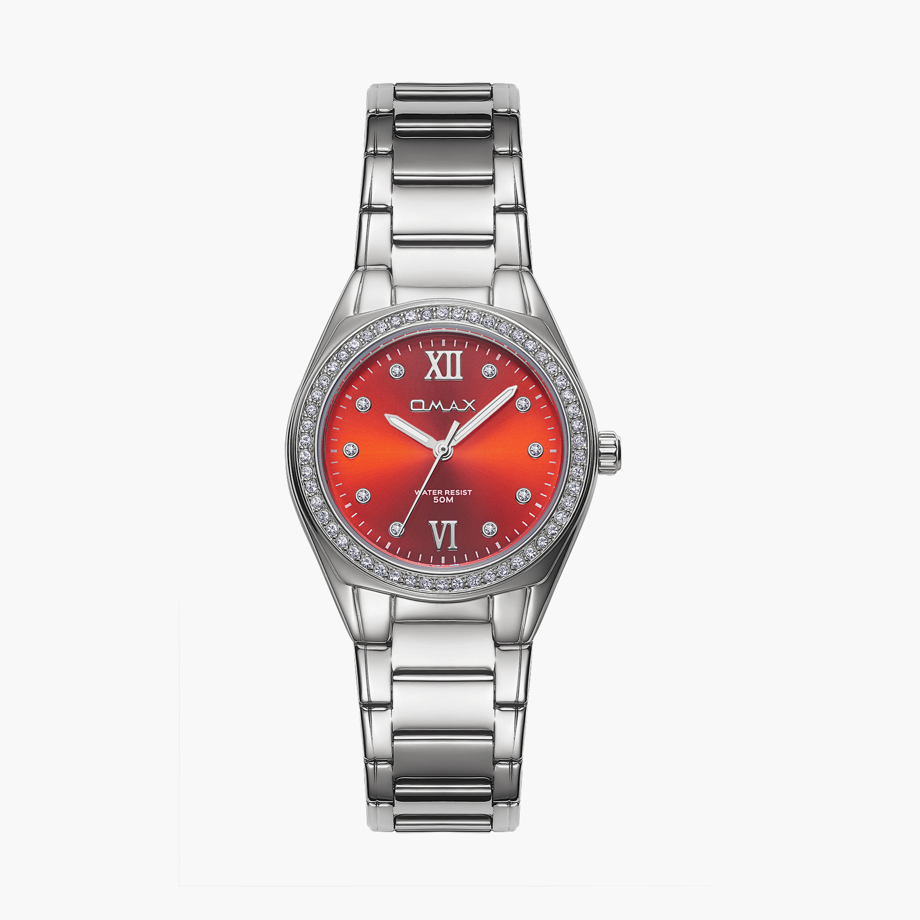 أوماكس- ساعة تناظرية   للنساء  سوار معدني  لون فضي   36مم | 00JAS016I006-women-watchesandjewellery-watches-image-1