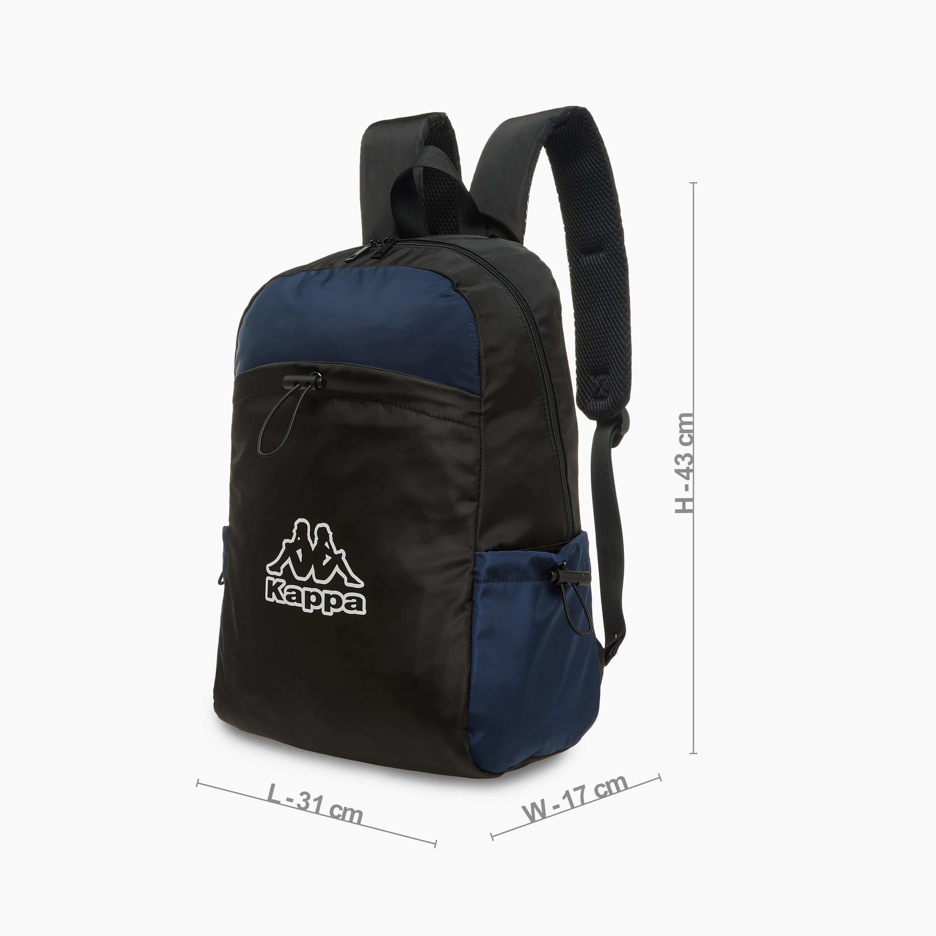 Kappa Logo Print School Backpack with Adjustable Straps and Zip Closure - 17x31x43 cm-school-bagsandbackpacks-backpacks-image-2