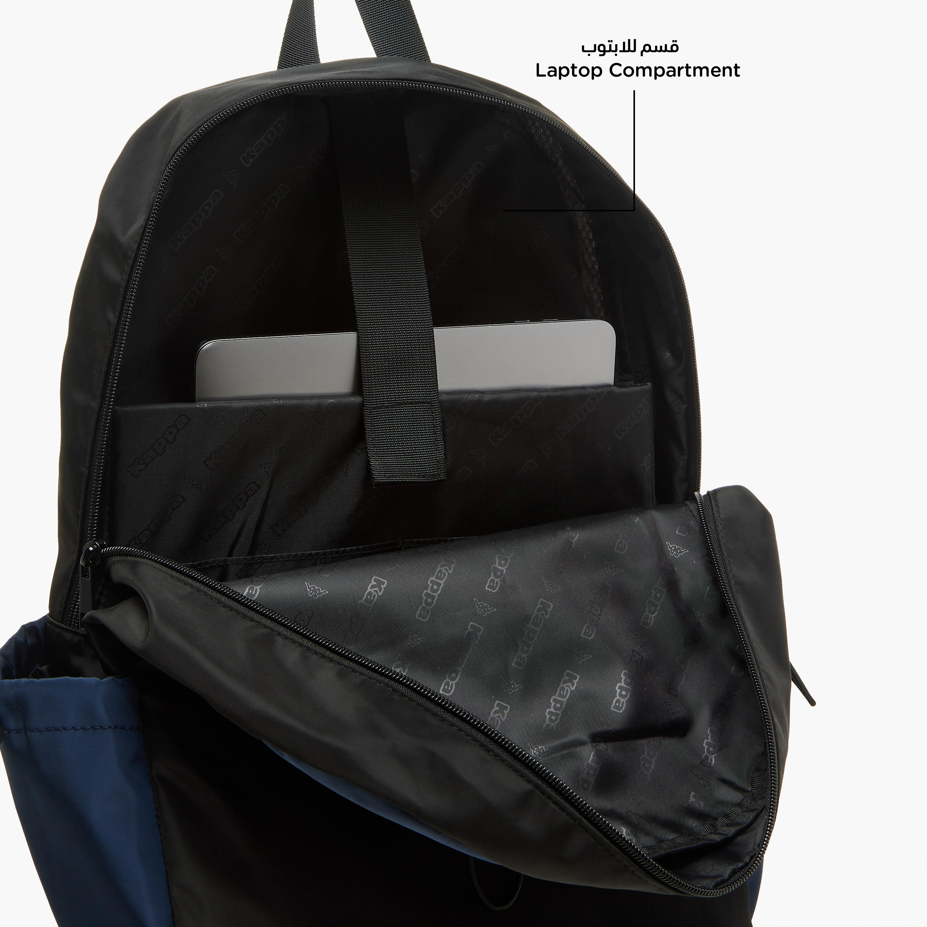 Kappa Logo Print School Backpack with Adjustable Straps and Zip Closure - 17x31x43 cm-school-bagsandbackpacks-backpacks-image-8