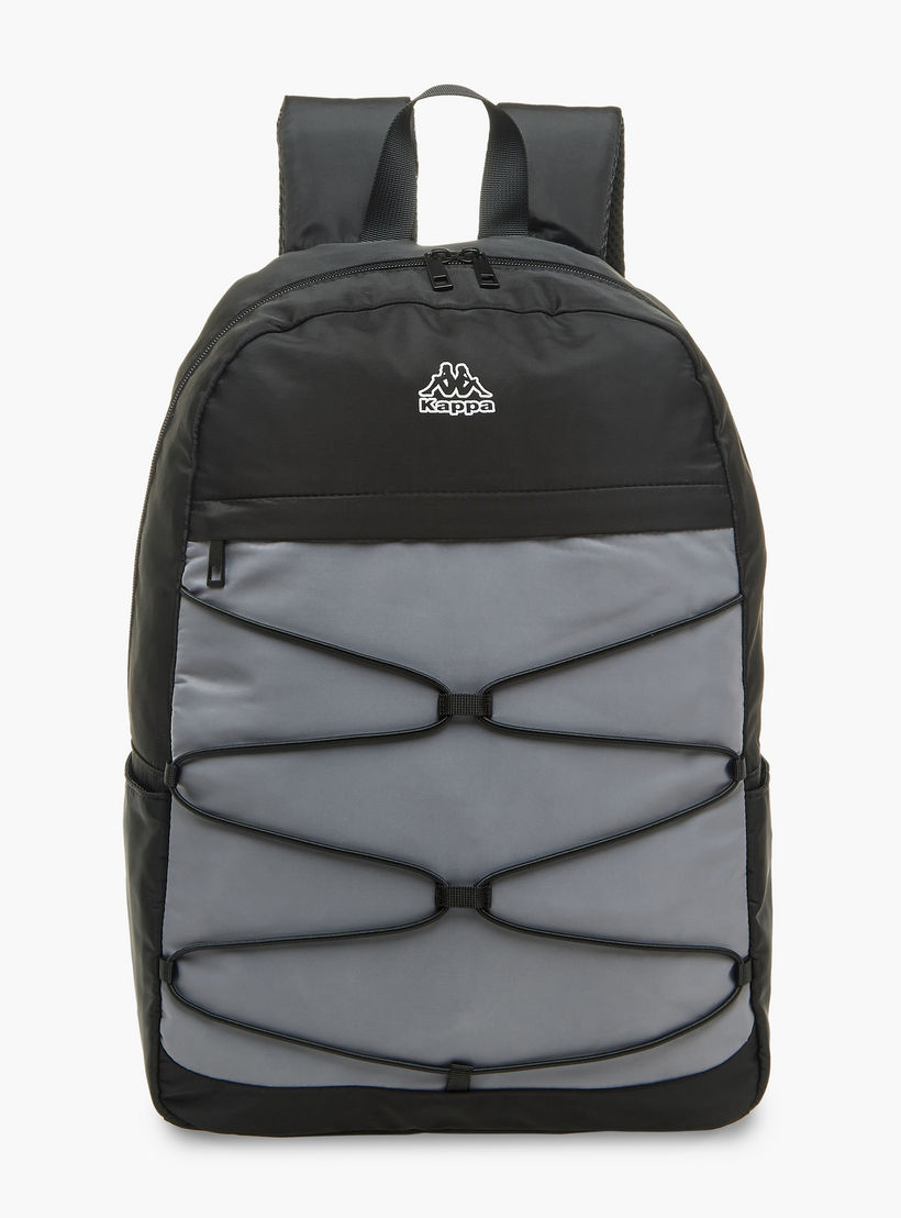 Kappa Logo Print School Backpack with Adjustable Straps and Zip Closure - 16x31x43 cm-school-bagsandbackpacks-backpacks-image-1