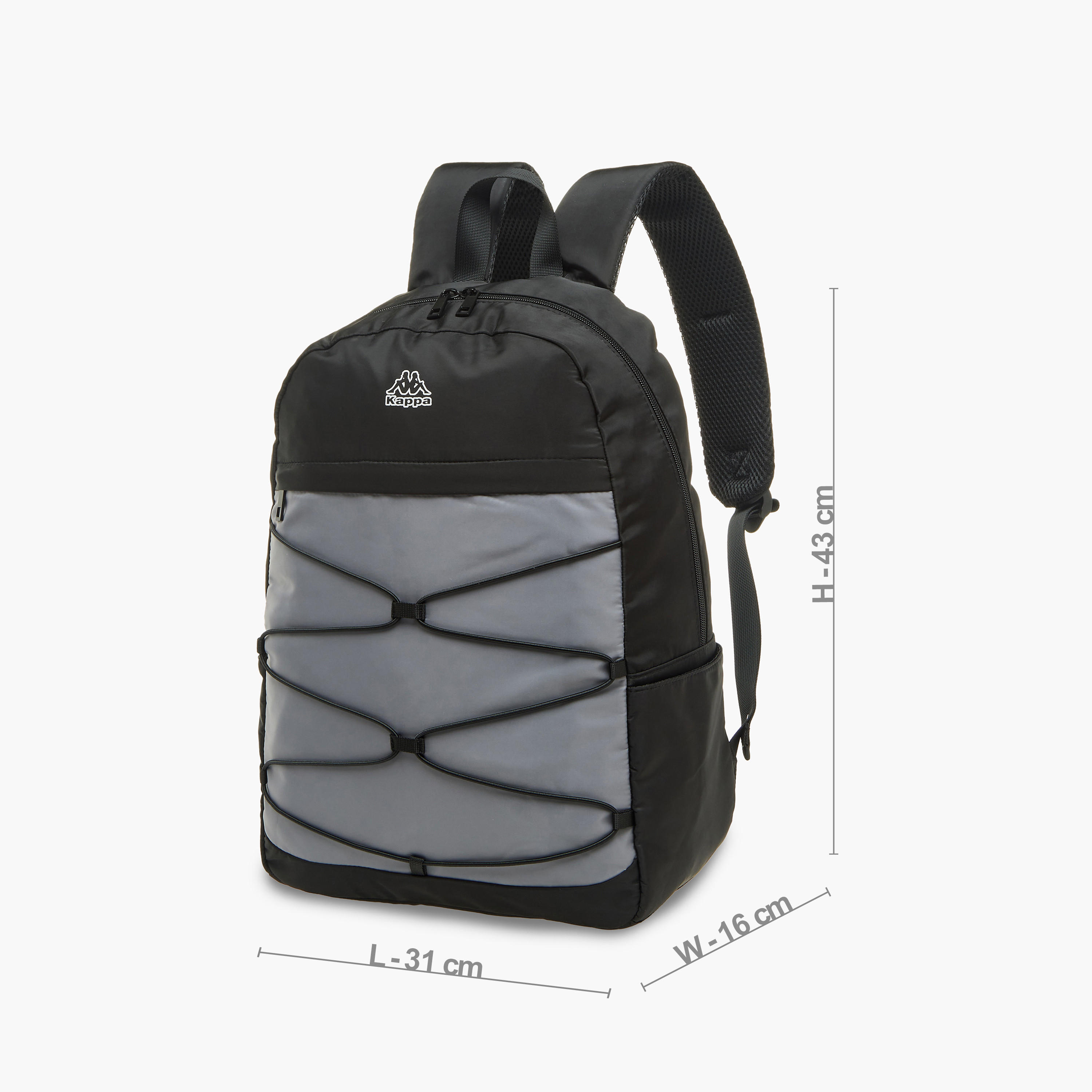 Kappa Logo Print School Backpack with Adjustable Straps and Zip Closure - 16x31x43 cm-school-bagsandbackpacks-backpacks-image-2