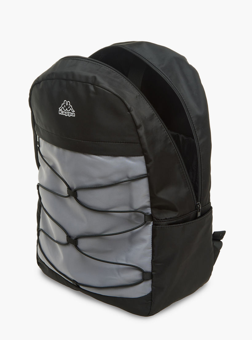 Kappa Logo Print School Backpack with Adjustable Straps and Zip Closure - 16x31x43 cm-school-bagsandbackpacks-backpacks-image-7