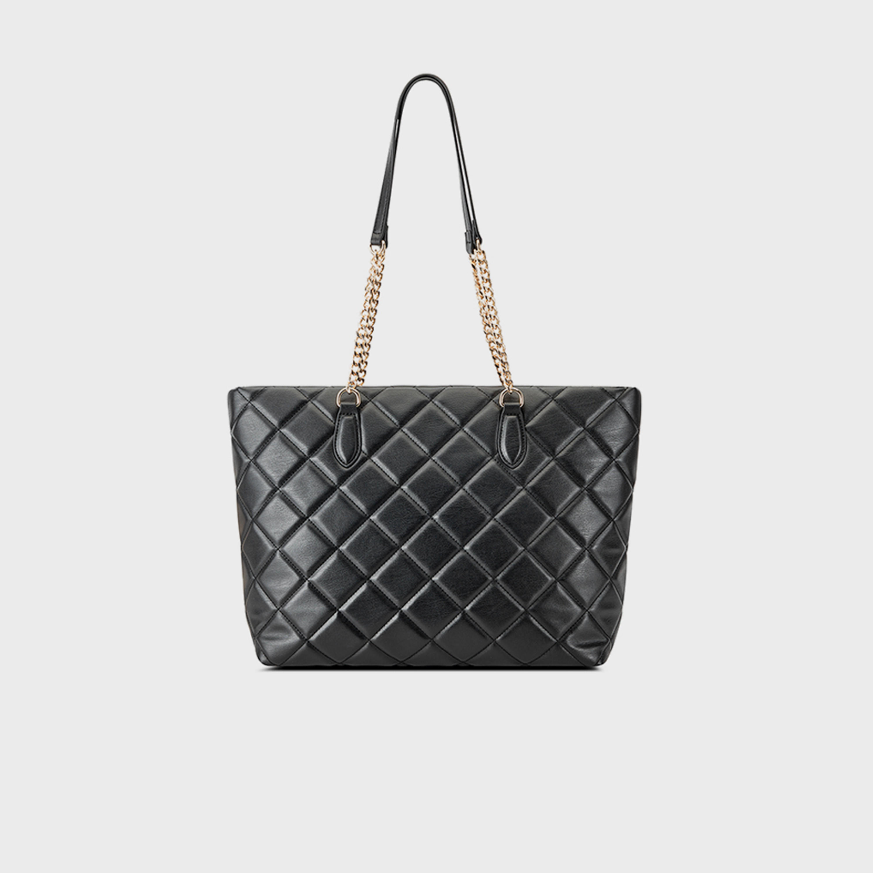 ناين ويست- شنطة كتف ميلاني مبطنة بمقبضين مع إغلاق بسحاب وحزام سلسلة-women-bagsandwallets-handbags-image-2
