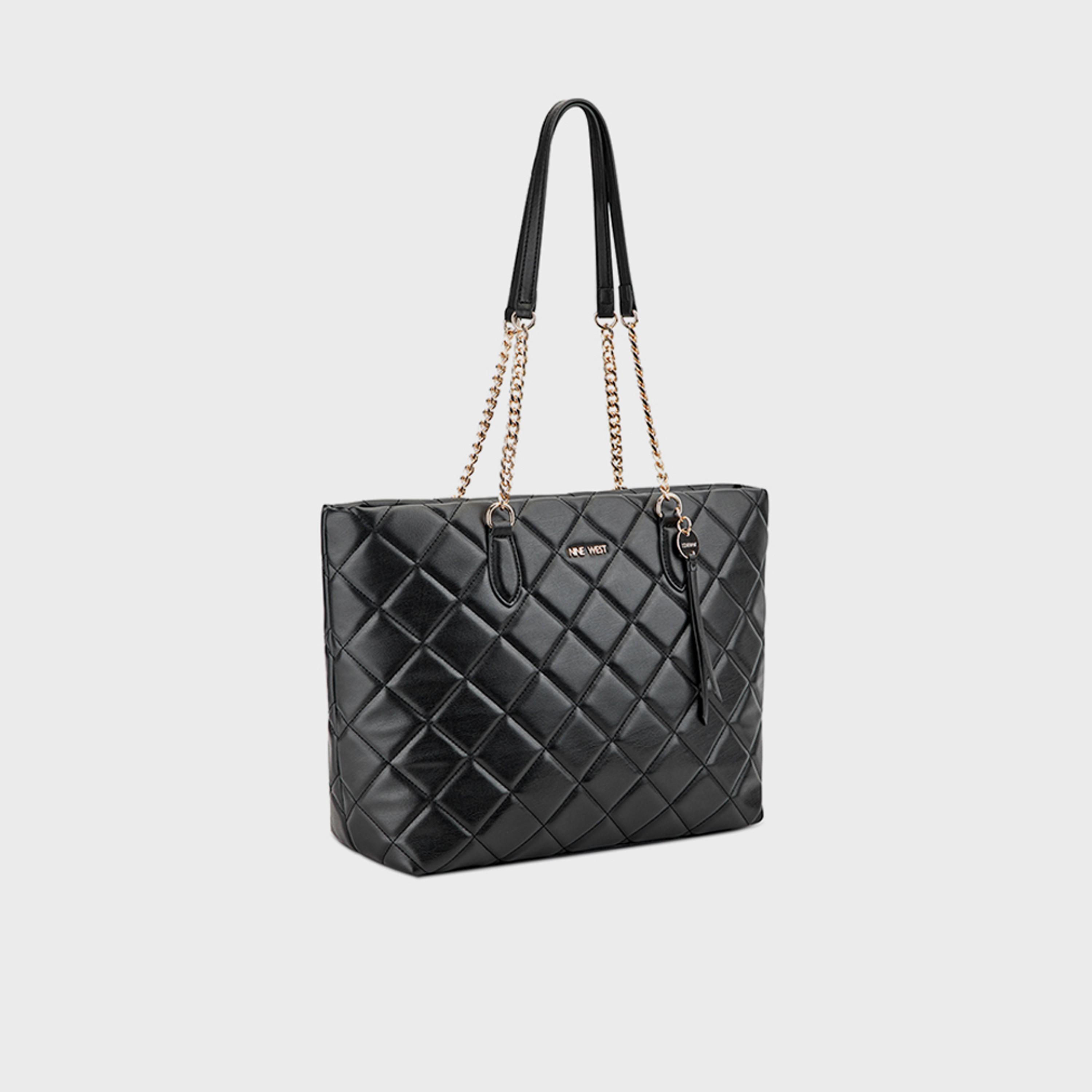 Nine West Meilani Quilted Double Handle Shoulder Bag with Zipper Closure and Chain Strap-women-bagsandwallets-handbags-image-3