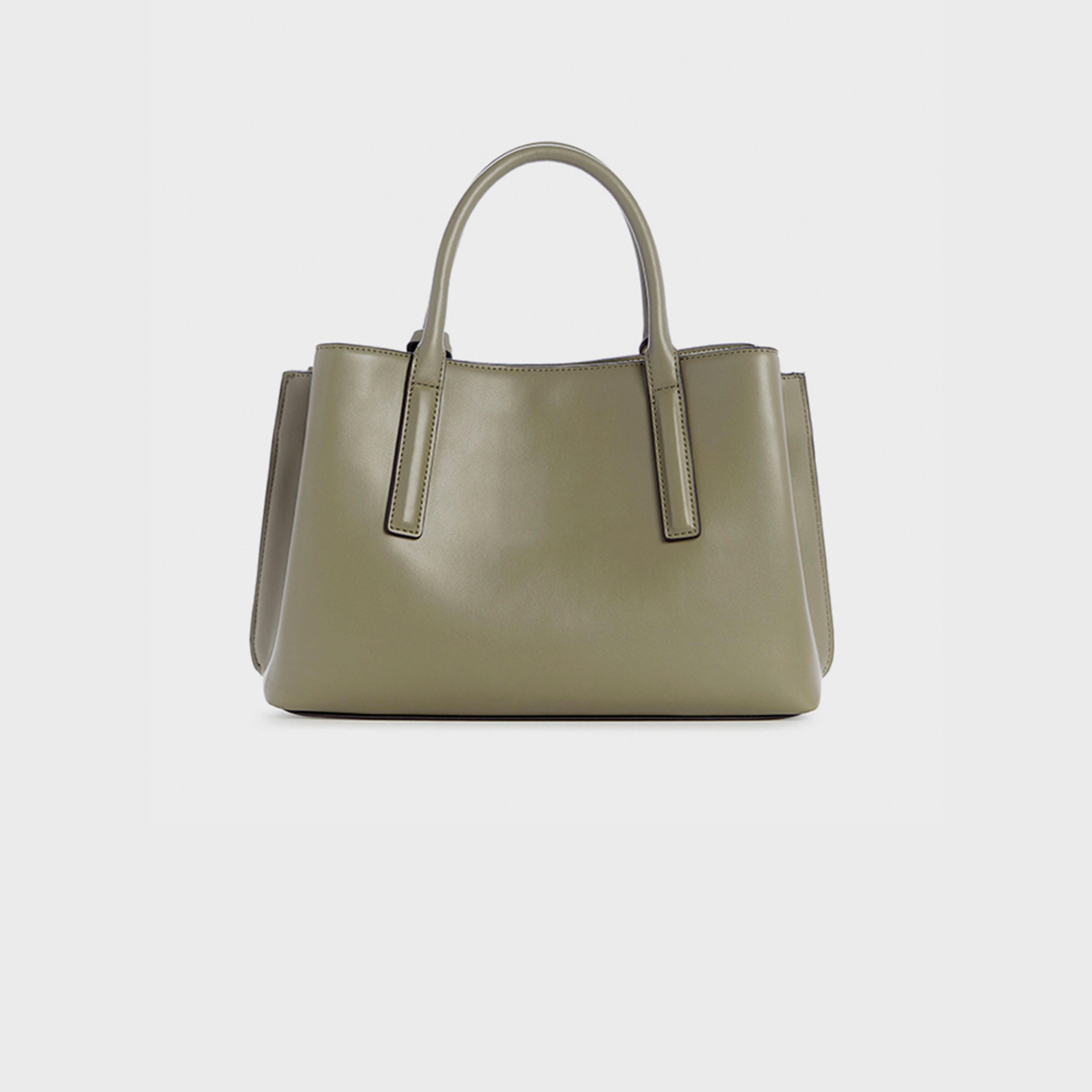 Nine West Leonel Plain Double Handle Satchel Bag with Zipper Closure and Detachable Strap-women-bagsandwallets-handbags-image-2
