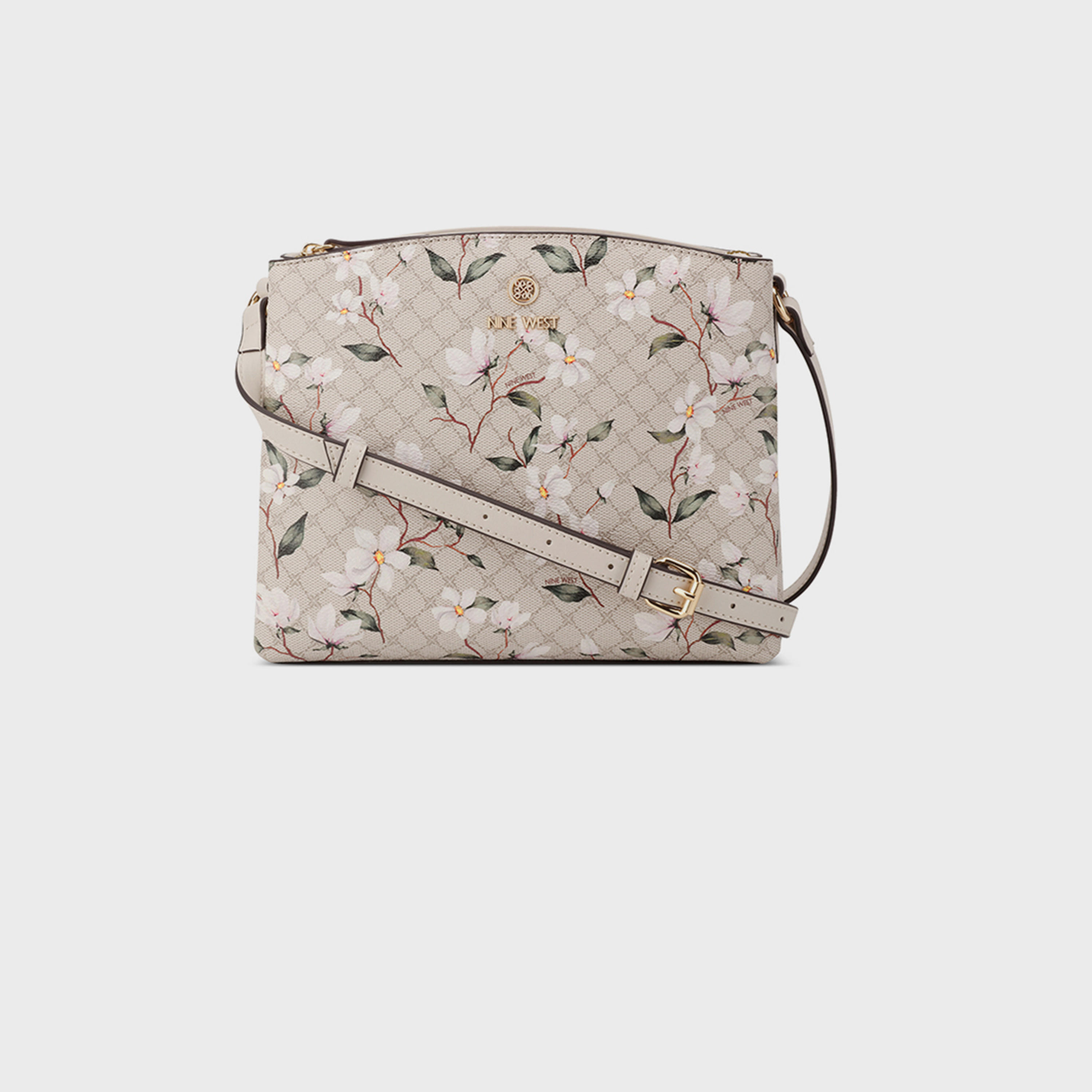 Nine West Siera Monogram Crossbody Bag with Zipper Closure and Adjustable Strap-women-bagsandwallets-handbags-image-1