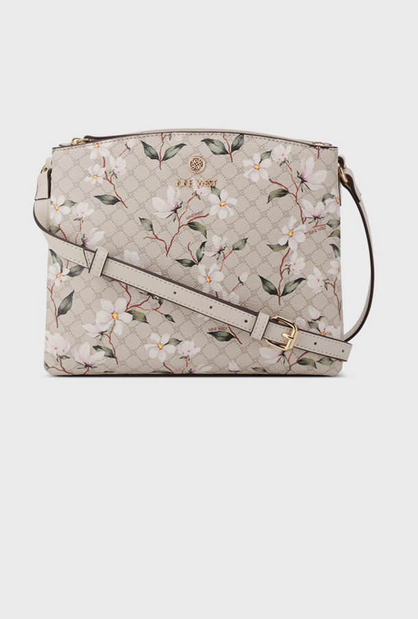 Nine West Siera Monogram Crossbody Bag with Zipper Closure and Adjustable Strap-women-image-1