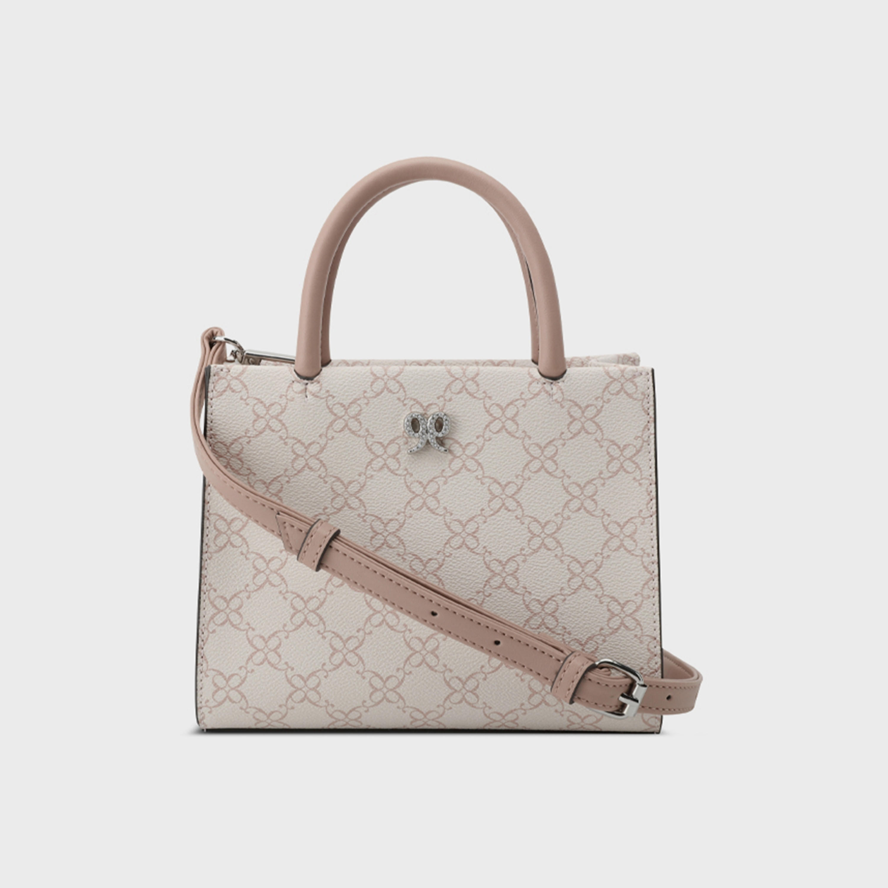 Nine West Eliora-Pearls Monogram Double Handle Satchel Bag with Magnetic Closure and Detachable Strap-women-bagsandwallets-handbags-image-1