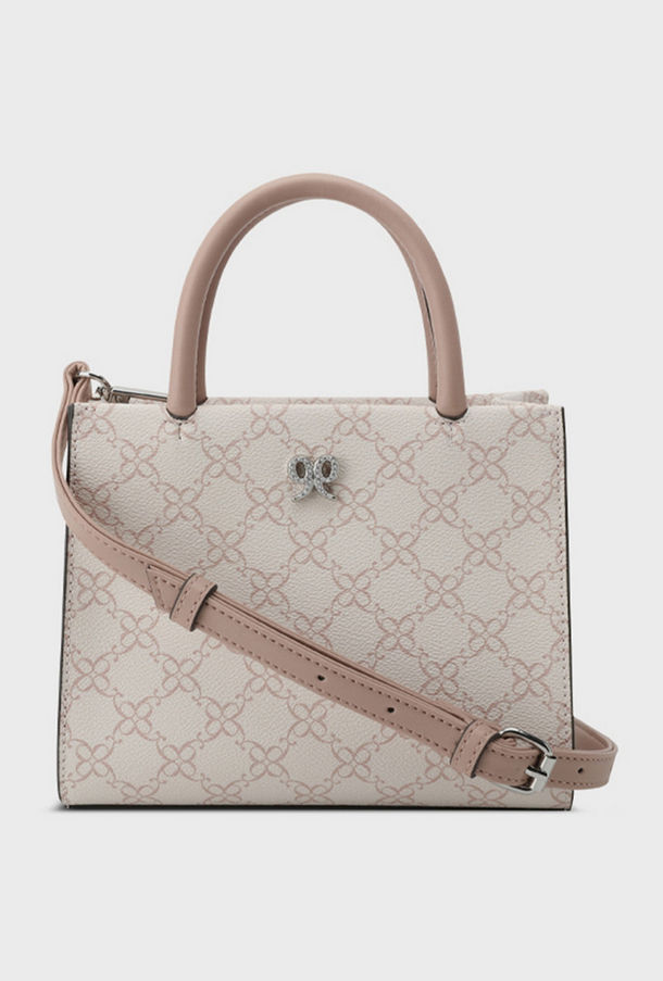 Nine West Eliora-Pearls Monogram Double Handle Satchel Bag with Magnetic Closure and Detachable Strap-women-image-1