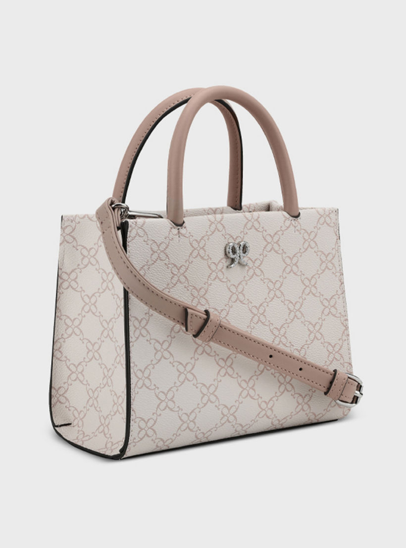 Nine West Eliora-Pearls Monogram Double Handle Satchel Bag with Magnetic Closure and Detachable Strap-women-bagsandwallets-handbags-image-2