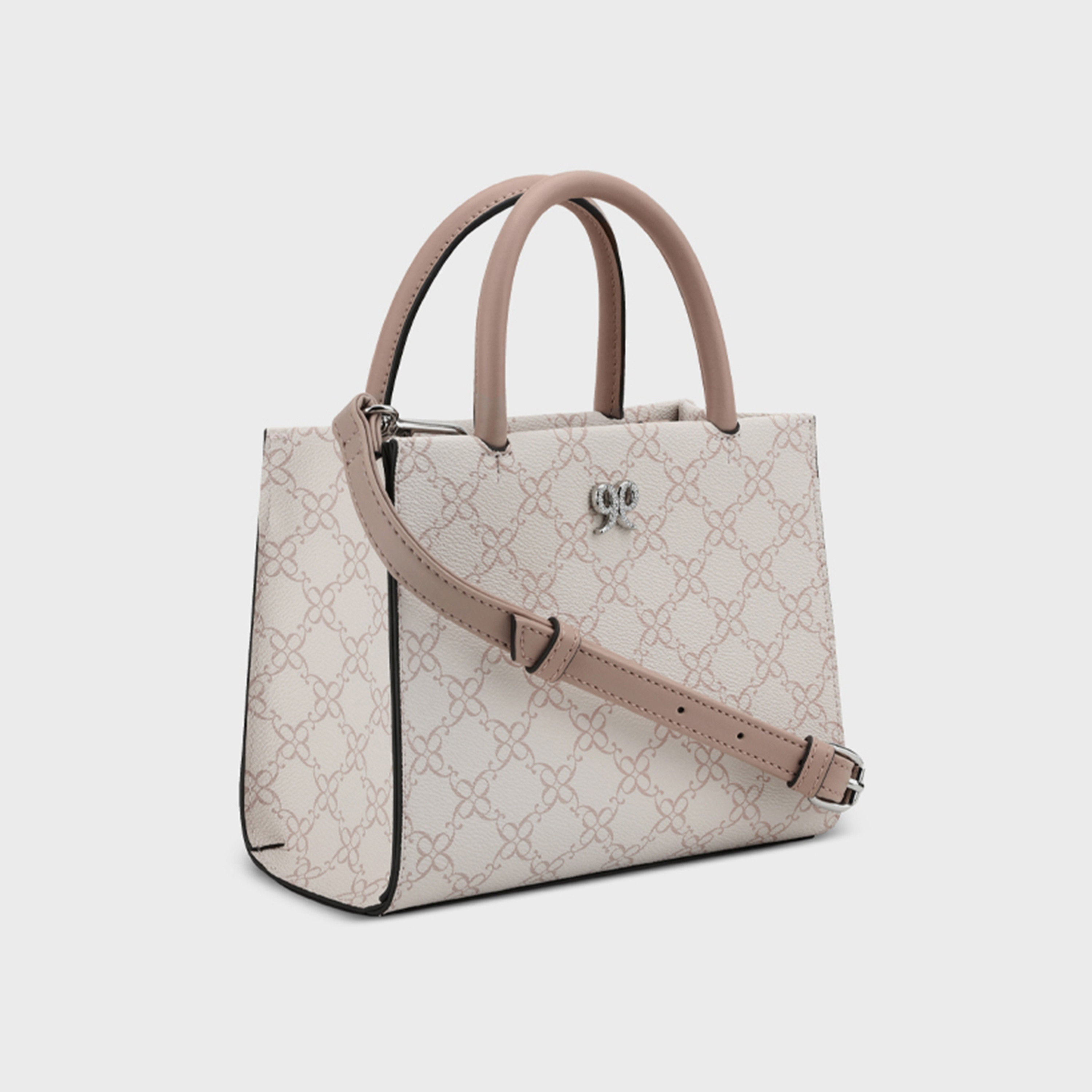 Nine West Eliora-Pearls Monogram Double Handle Satchel Bag with Magnetic Closure and Detachable Strap-women-bagsandwallets-handbags-image-2