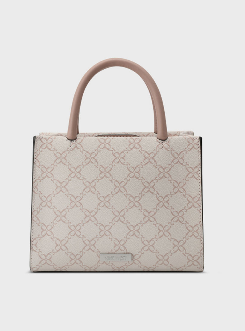 Nine West Eliora-Pearls Monogram Double Handle Satchel Bag with Magnetic Closure and Detachable Strap-women-bagsandwallets-handbags-image-4