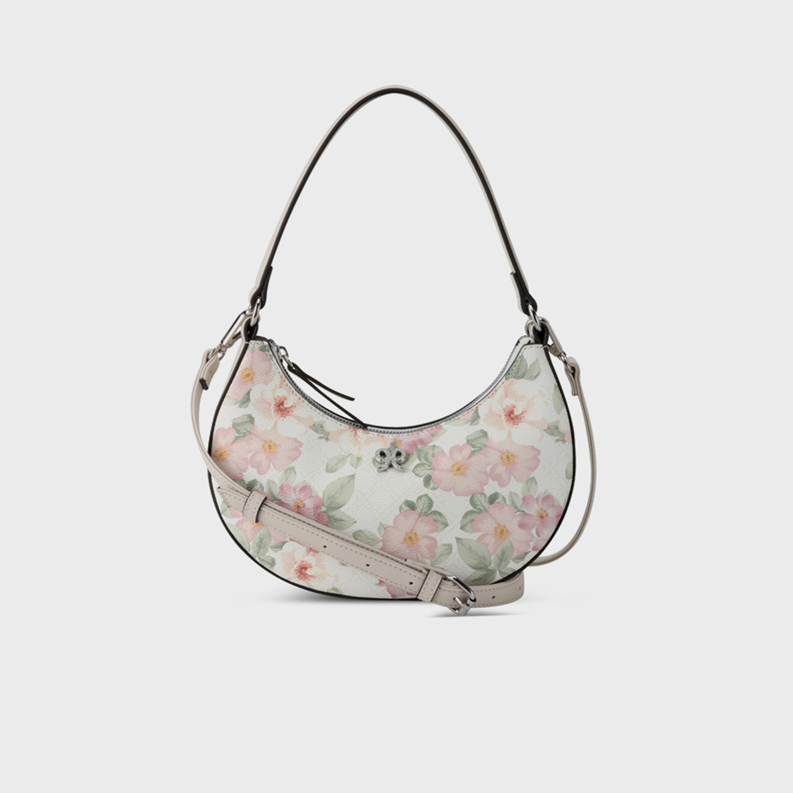 ناين ويست- شنطة كتف اليورا بيرلز مطبوعة بسحاب وقفل سحاب وحزام قابل للفصل-women-bagsandwallets-handbags-image-1
