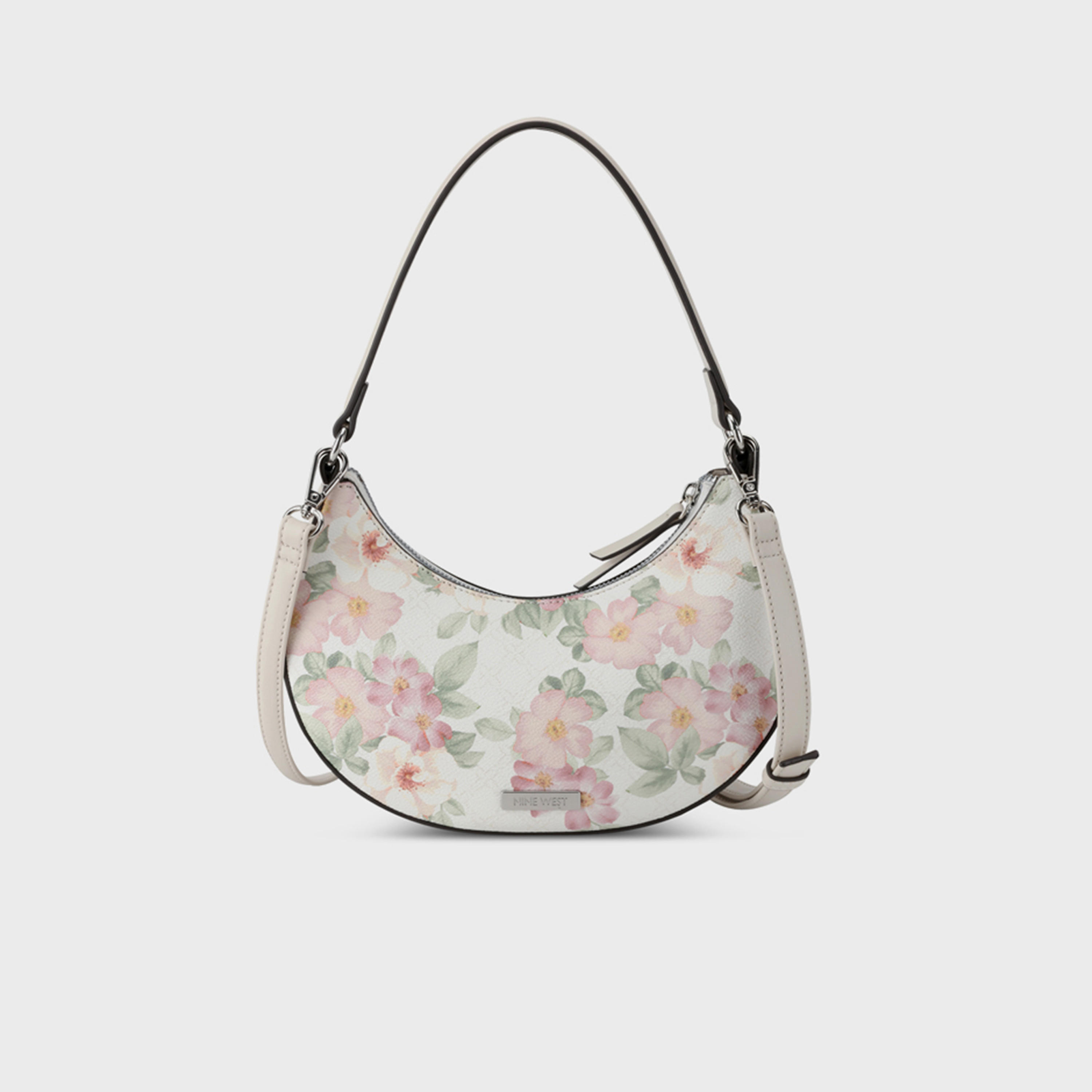 ناين ويست- شنطة كتف اليورا بيرلز مطبوعة بسحاب وقفل سحاب وحزام قابل للفصل-women-bagsandwallets-handbags-image-2