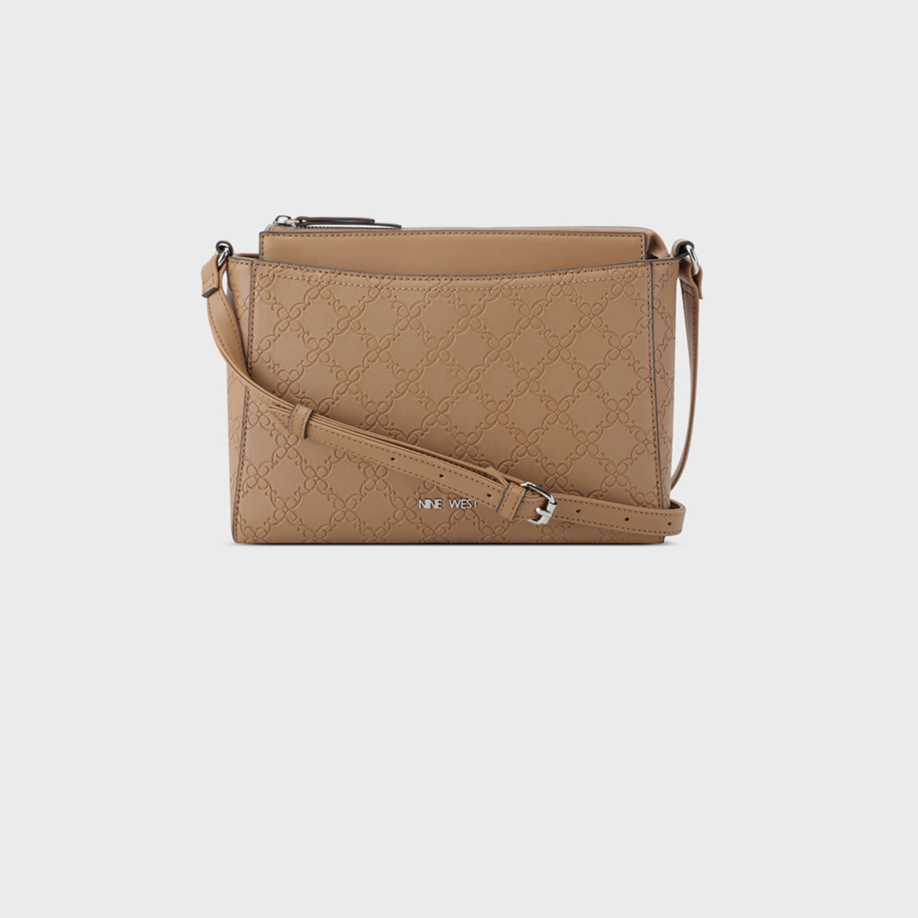 ناين ويست- شنطة كروس بشعار Bowie مع سحاب للإغلاق وحزام قابل للتعديل-women-bagsandwallets-handbags-image-1